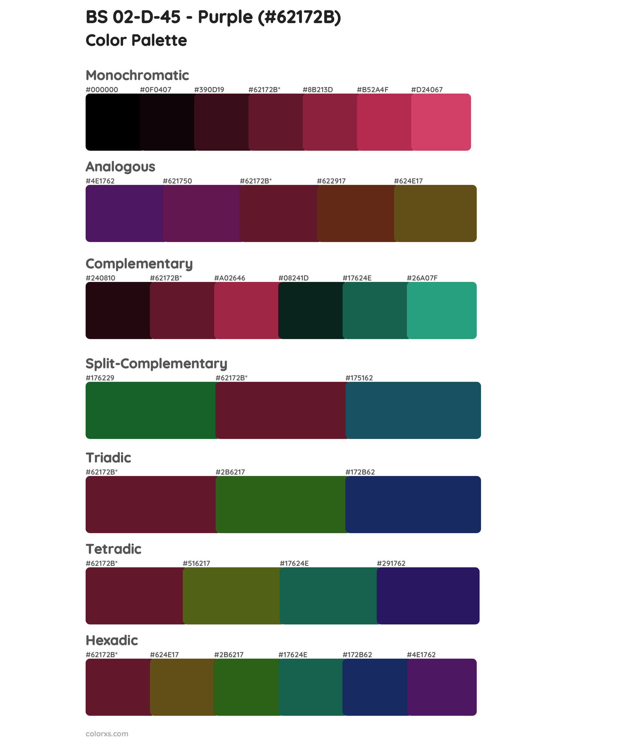 BS 02-D-45 - Purple Color Scheme Palettes