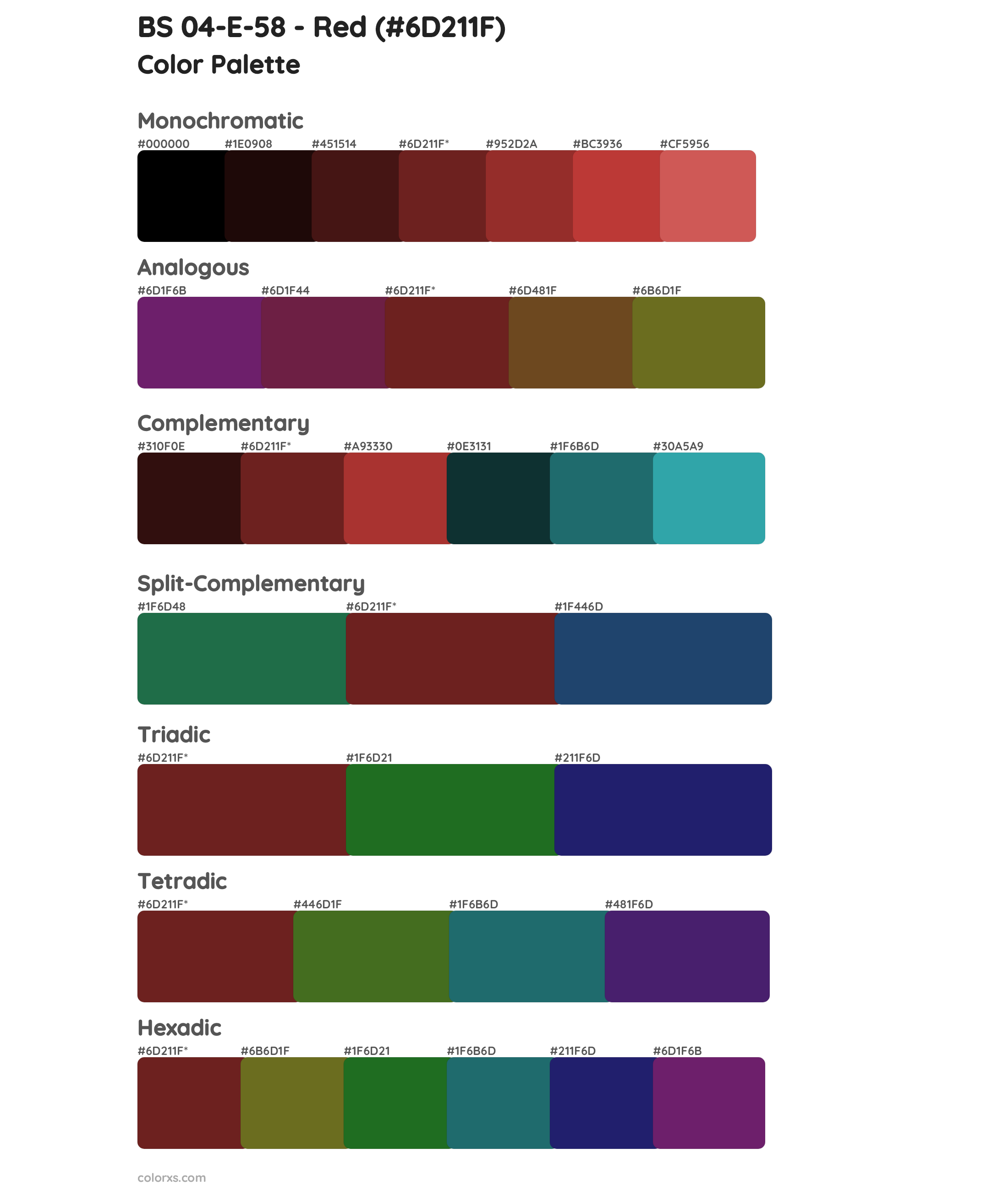 BS 04-E-58 - Red Color Scheme Palettes