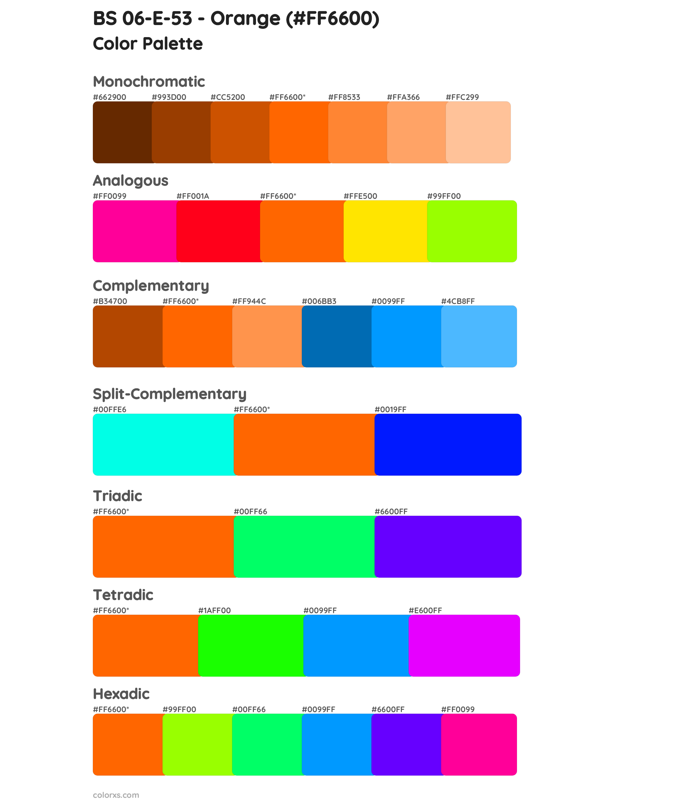 BS 06-E-53 - Orange Color Scheme Palettes