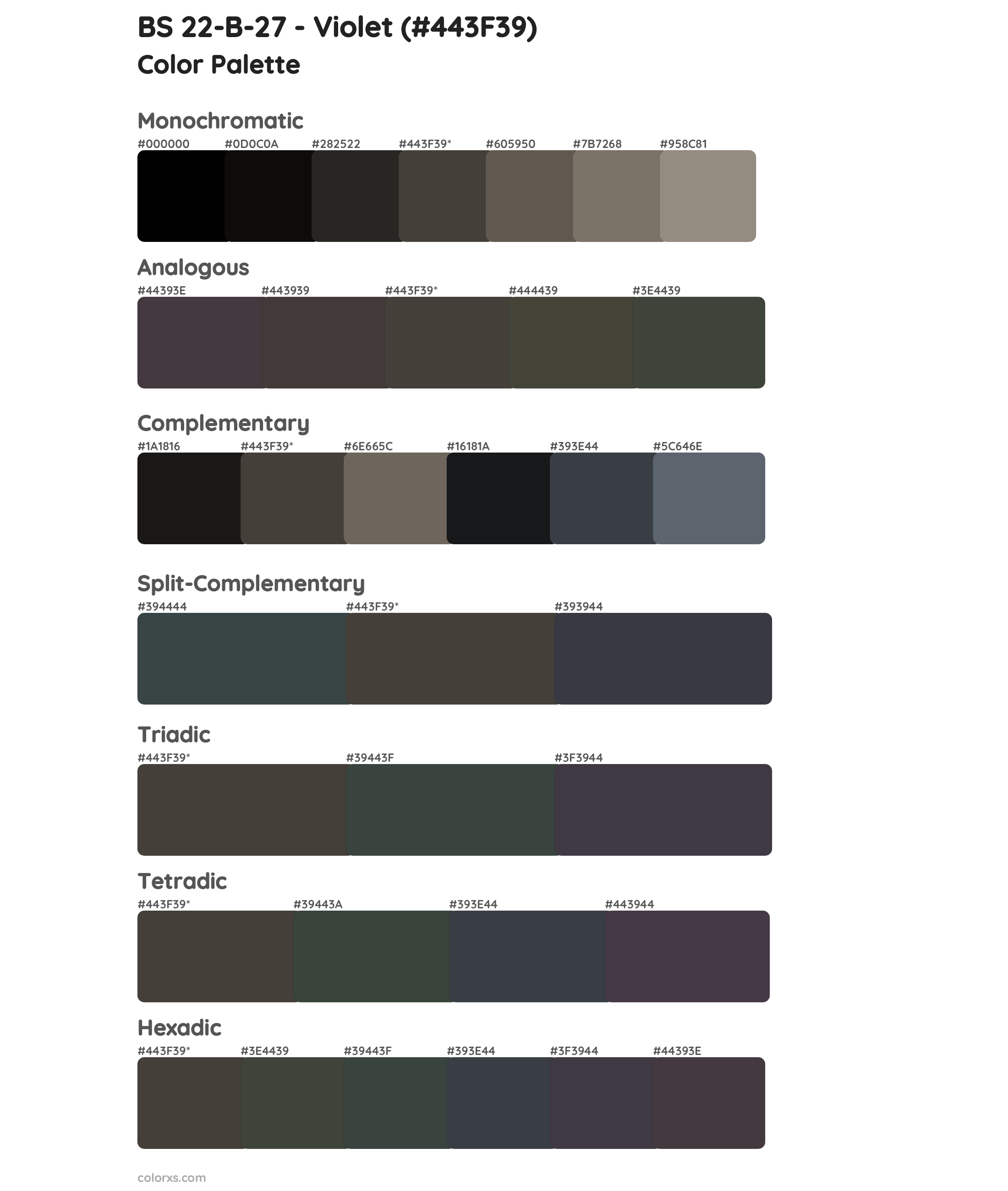 BS 22-B-27 - Violet Color Scheme Palettes