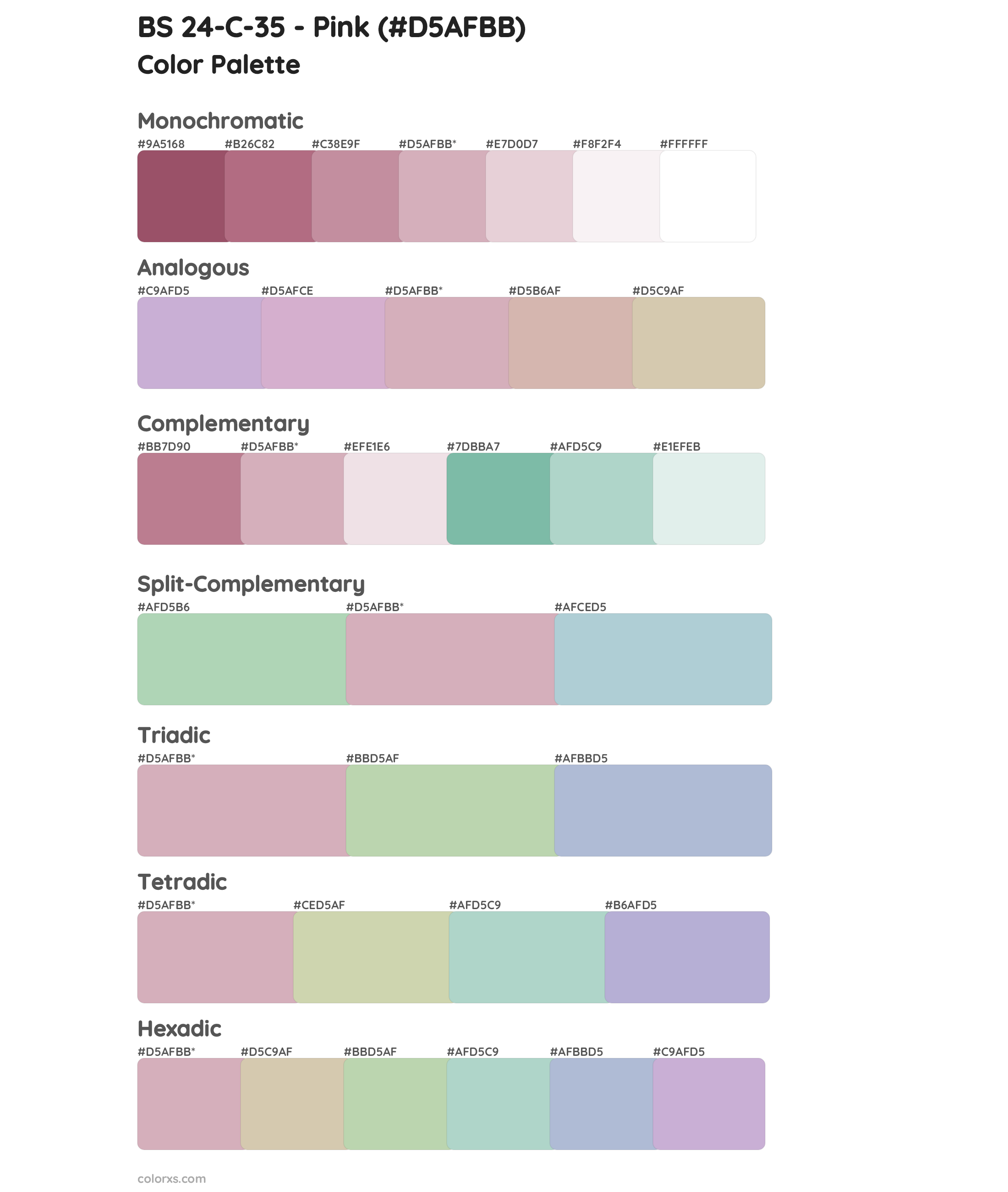 BS 24-C-35 - Pink Color Scheme Palettes