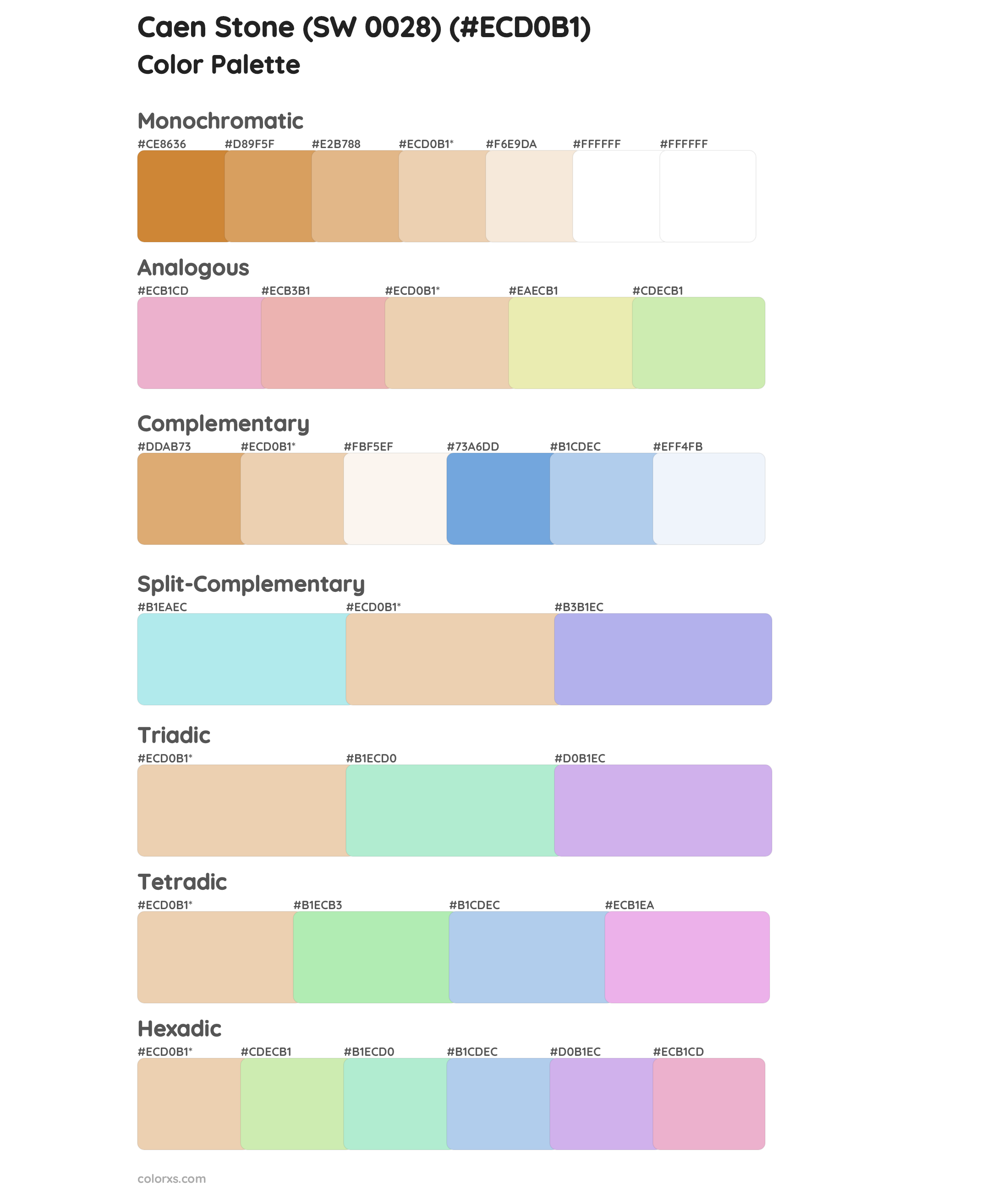 Caen Stone (SW 0028) Color Scheme Palettes