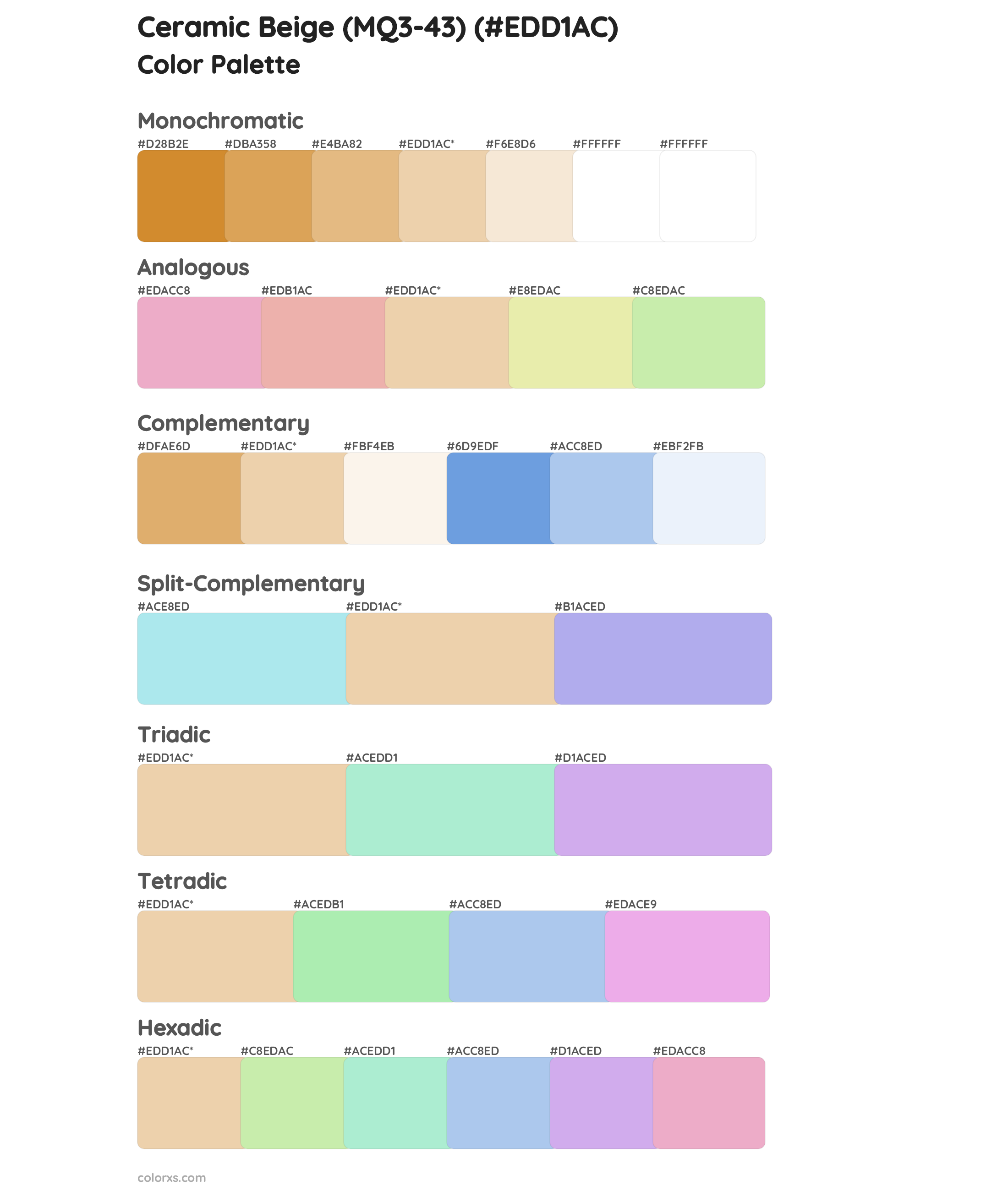 Ceramic Beige (MQ3-43) Color Scheme Palettes