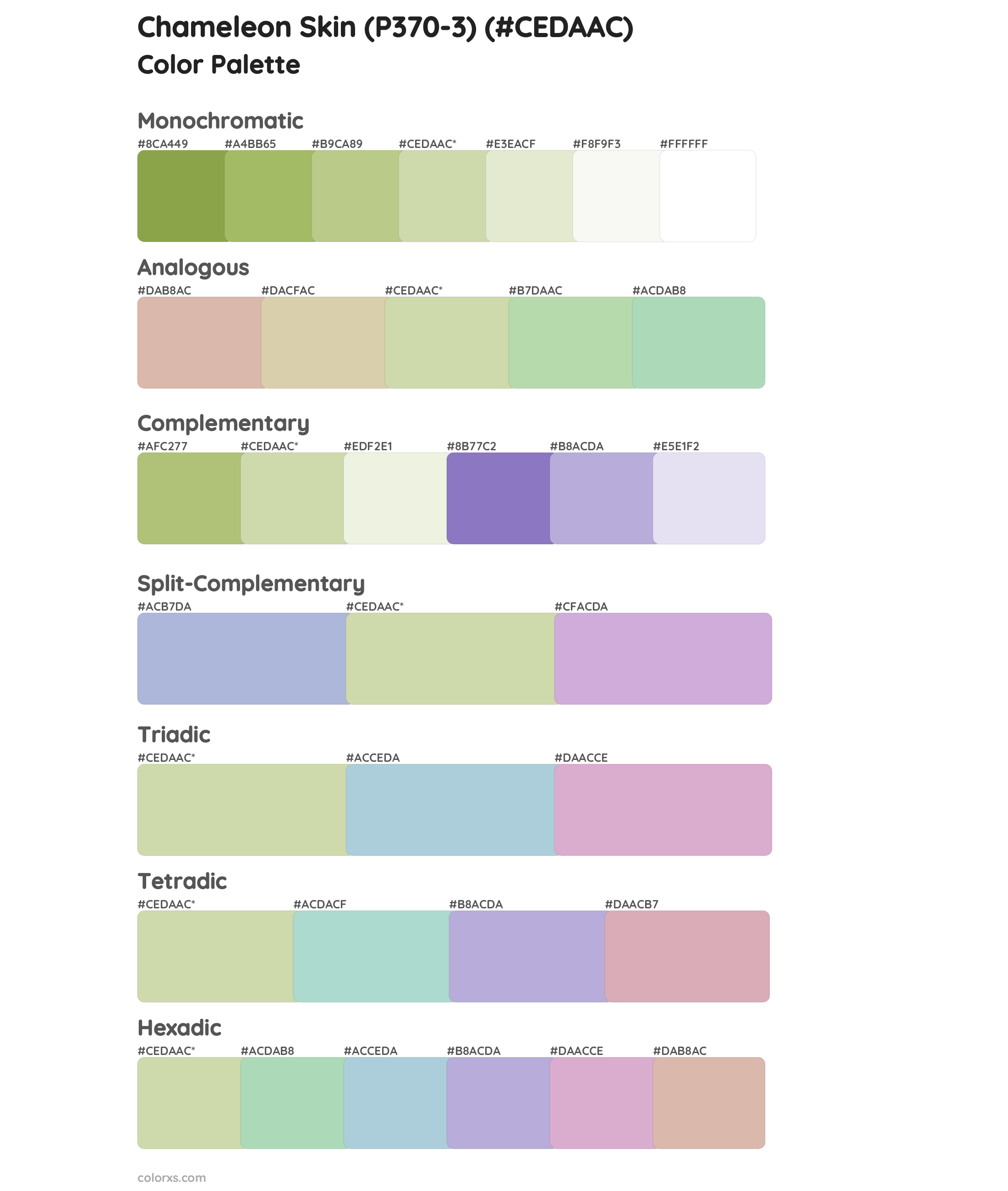 Chameleon Skin (P370-3) Color Scheme Palettes