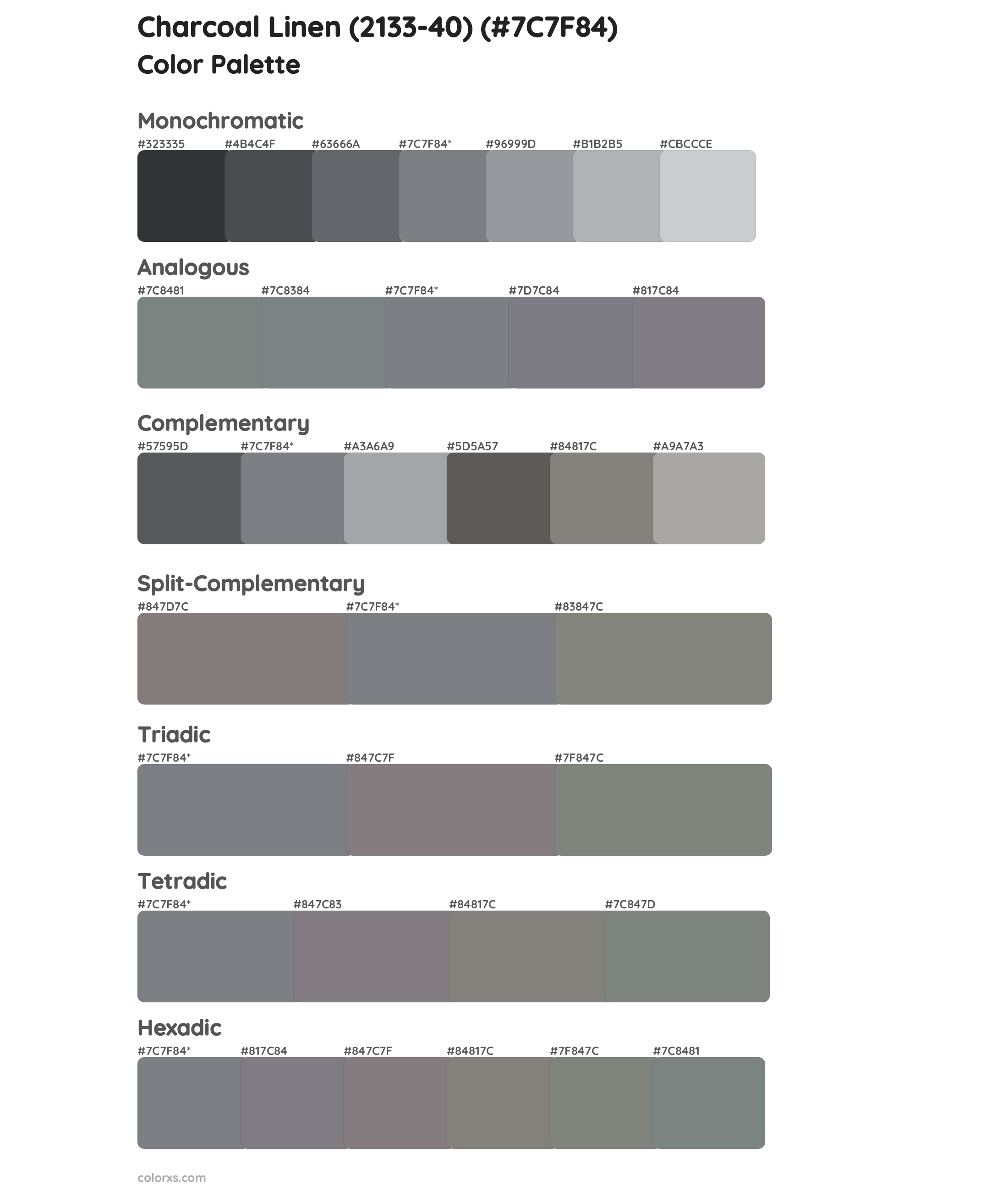 Charcoal Linen (2133-40) Color Scheme Palettes