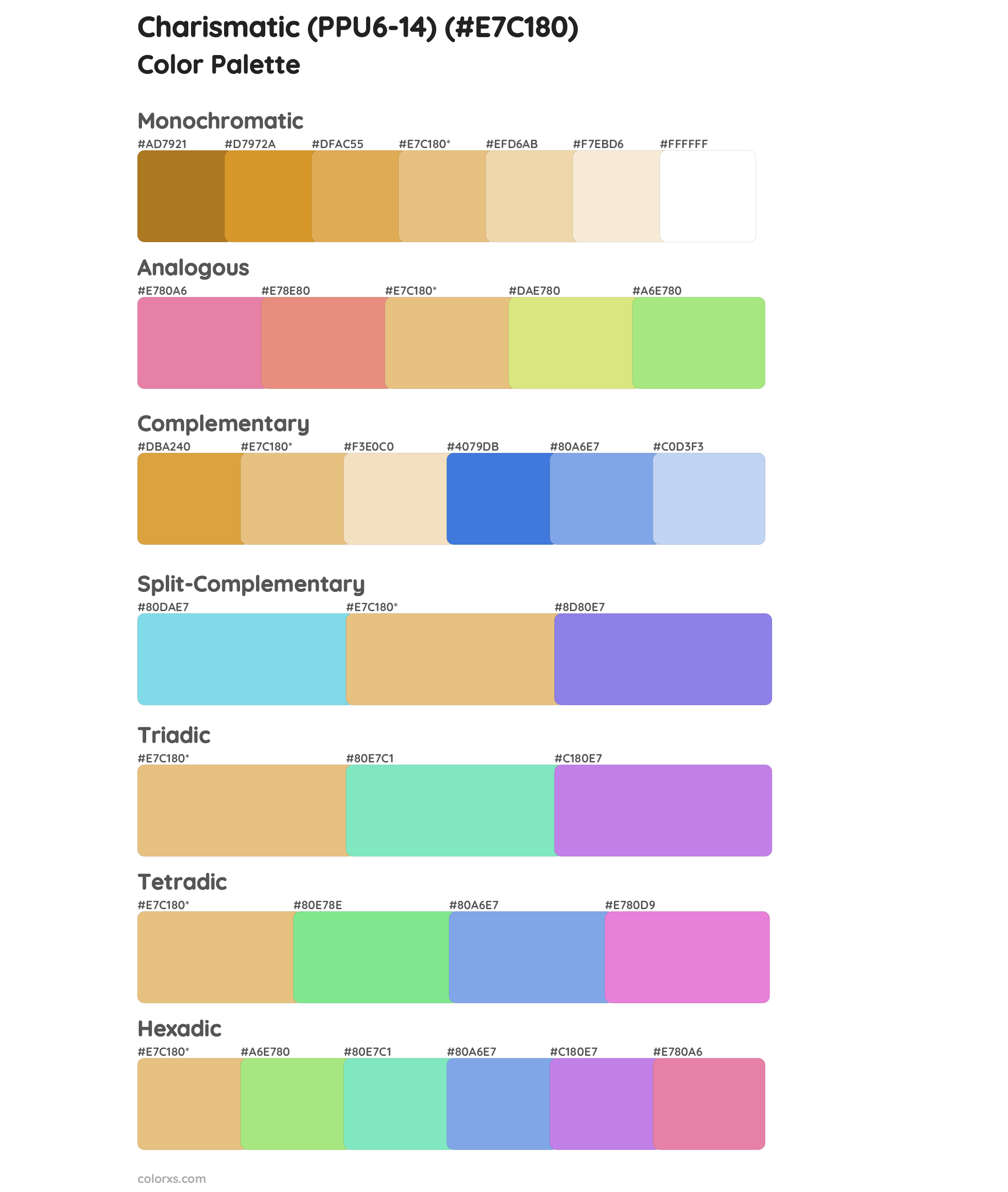 Charismatic (PPU6-14) Color Scheme Palettes