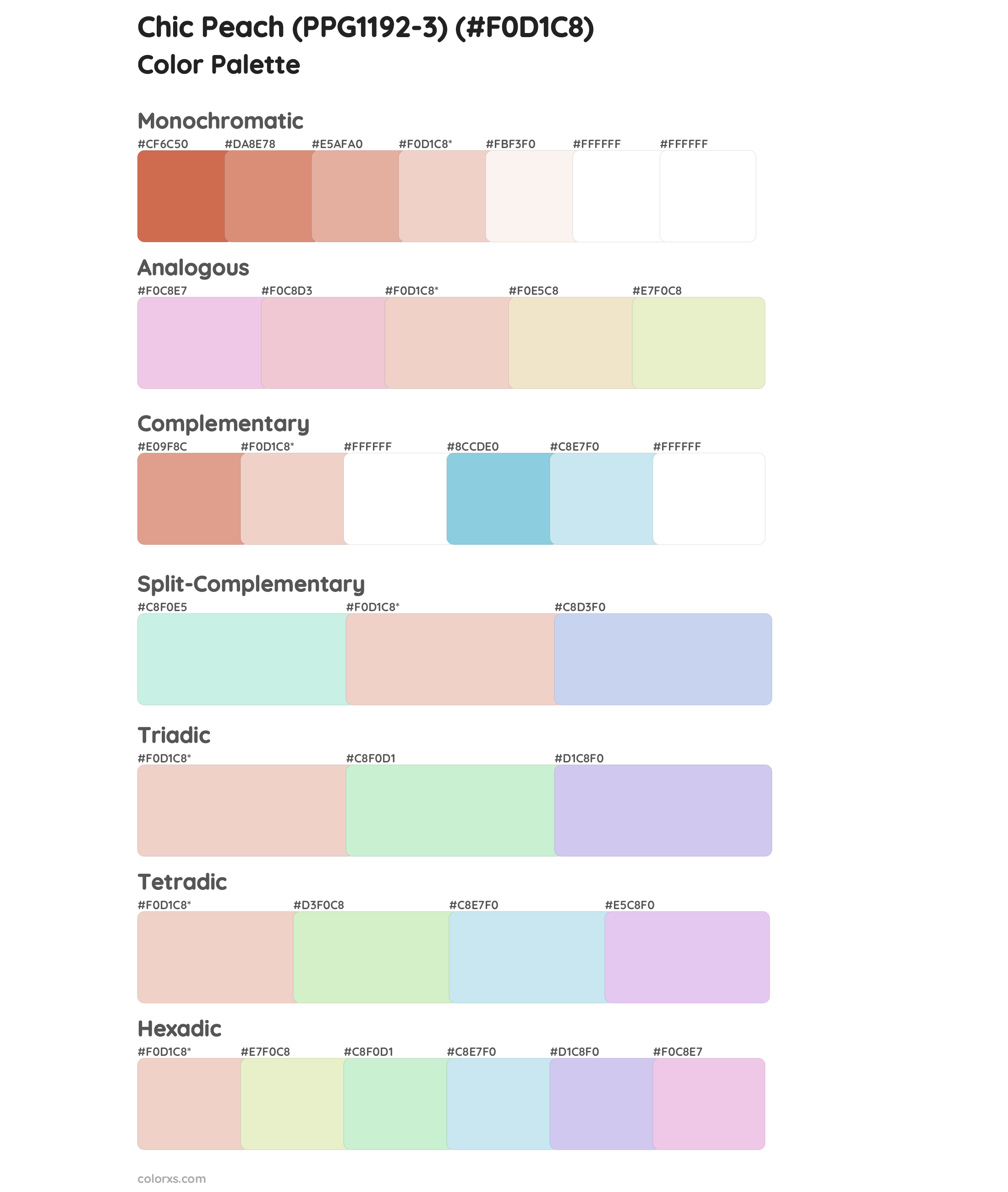 Chic Peach (PPG1192-3) Color Scheme Palettes