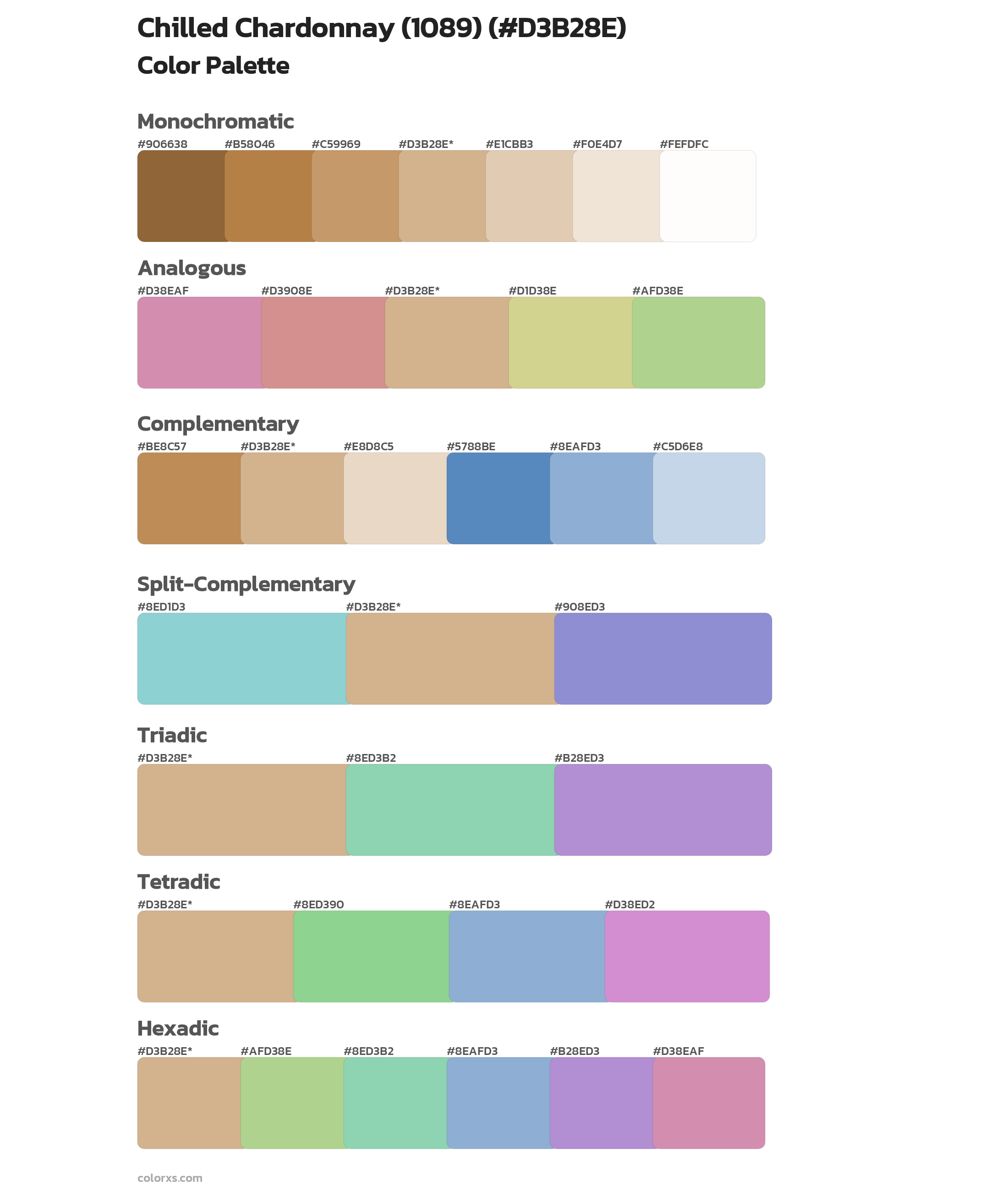 Chilled Chardonnay (1089) Color Scheme Palettes