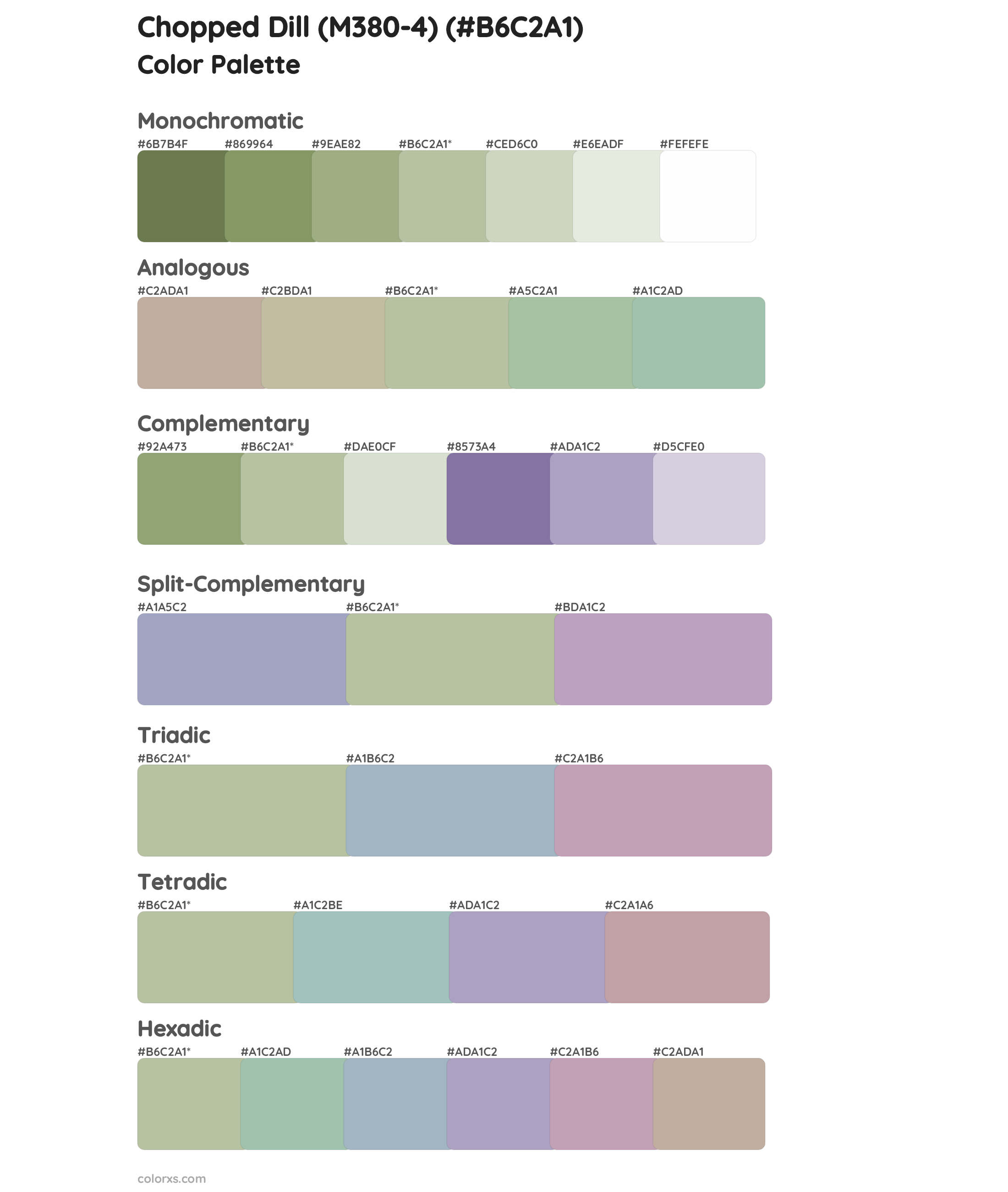 Chopped Dill (M380-4) Color Scheme Palettes