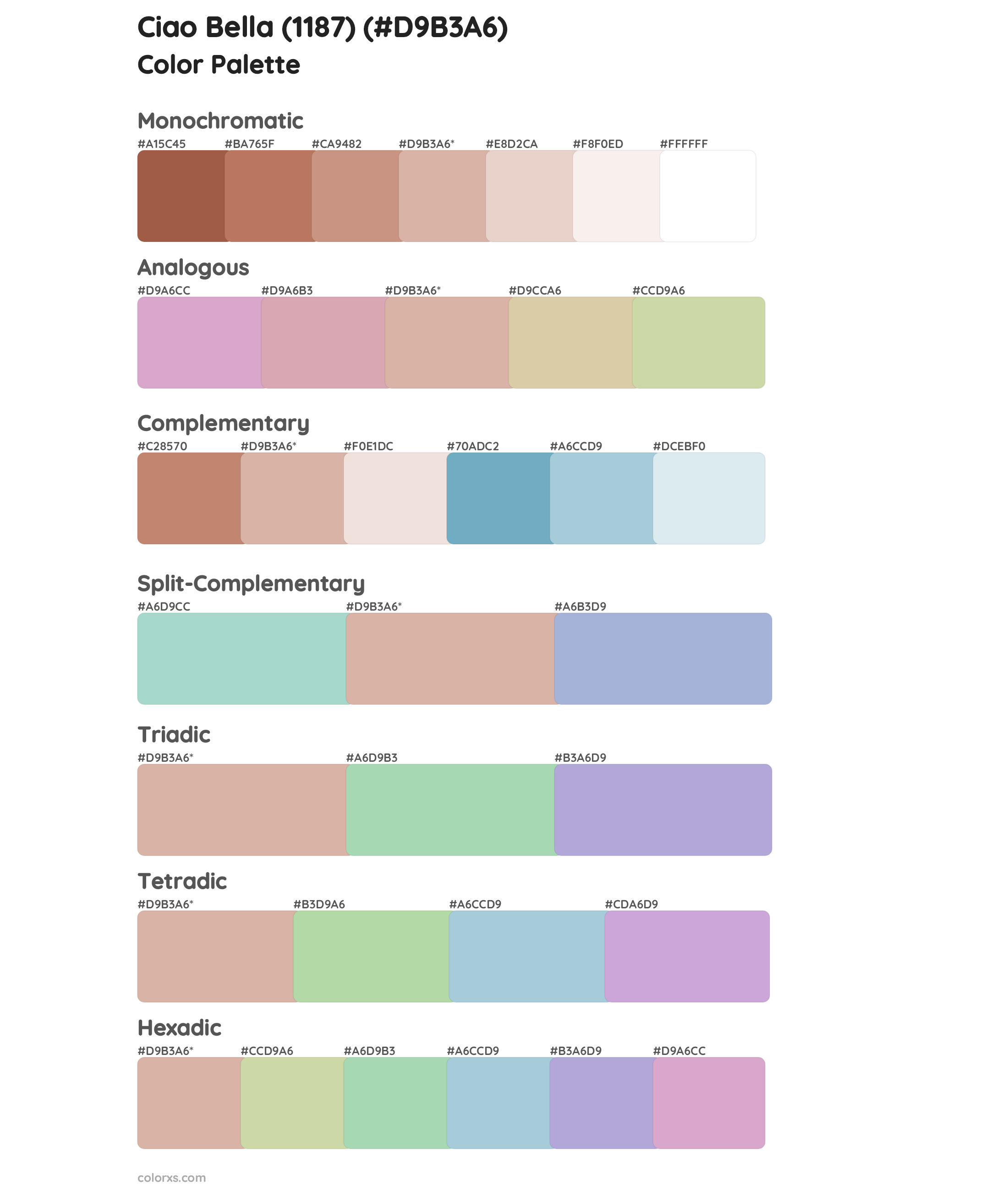 Ciao Bella (1187) Color Scheme Palettes