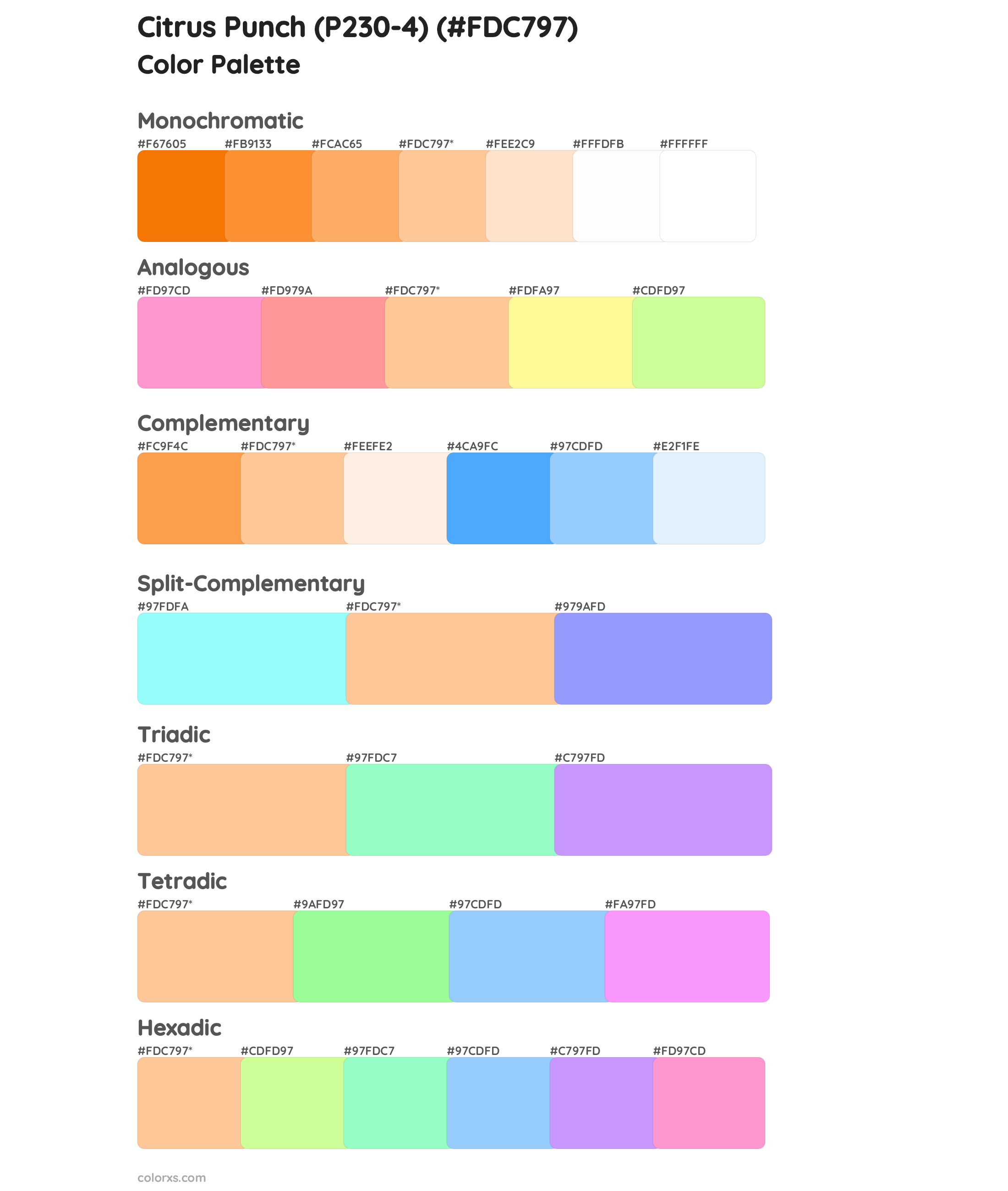 Citrus Punch (P230-4) Color Scheme Palettes