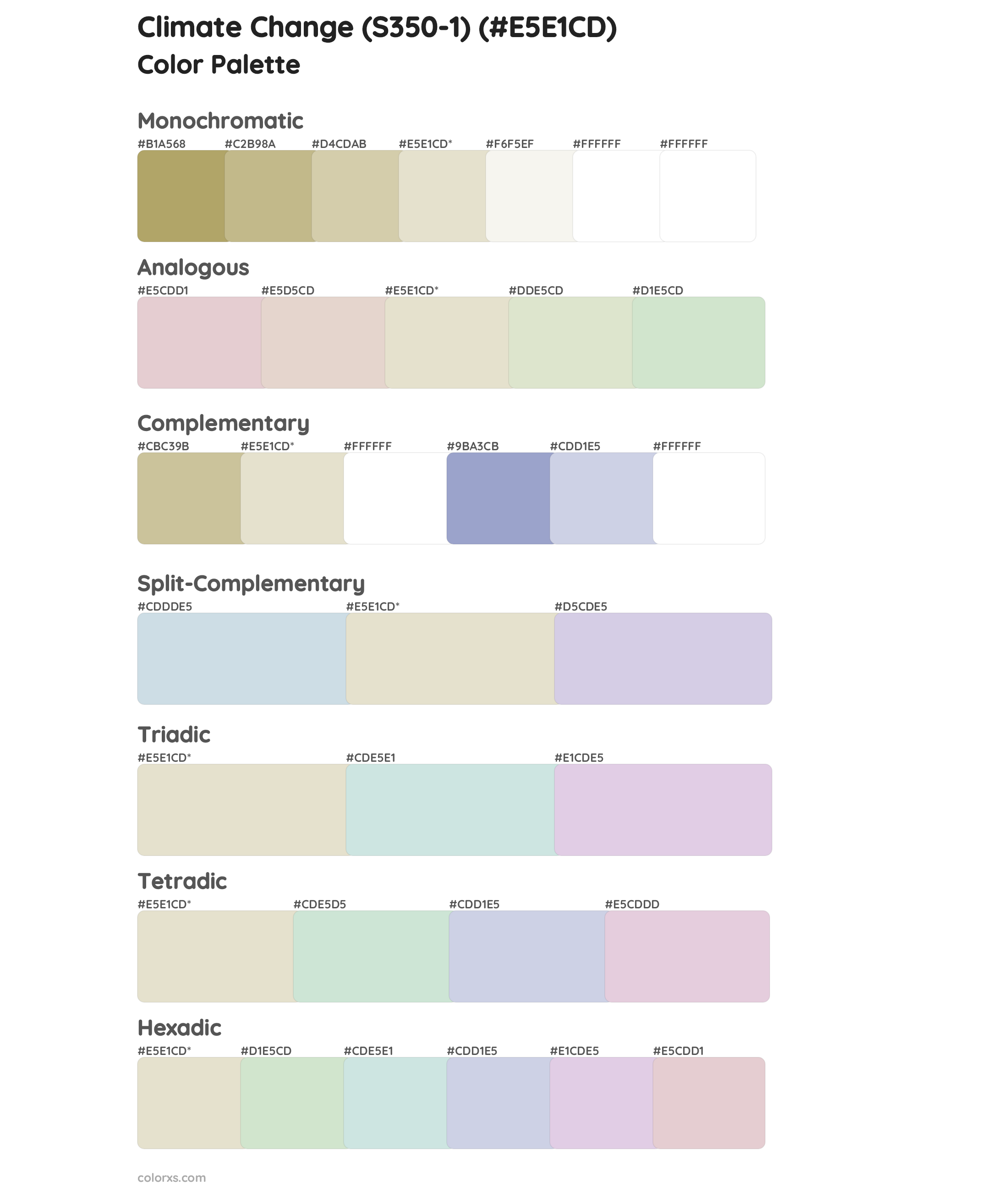 Climate Change (S350-1) Color Scheme Palettes