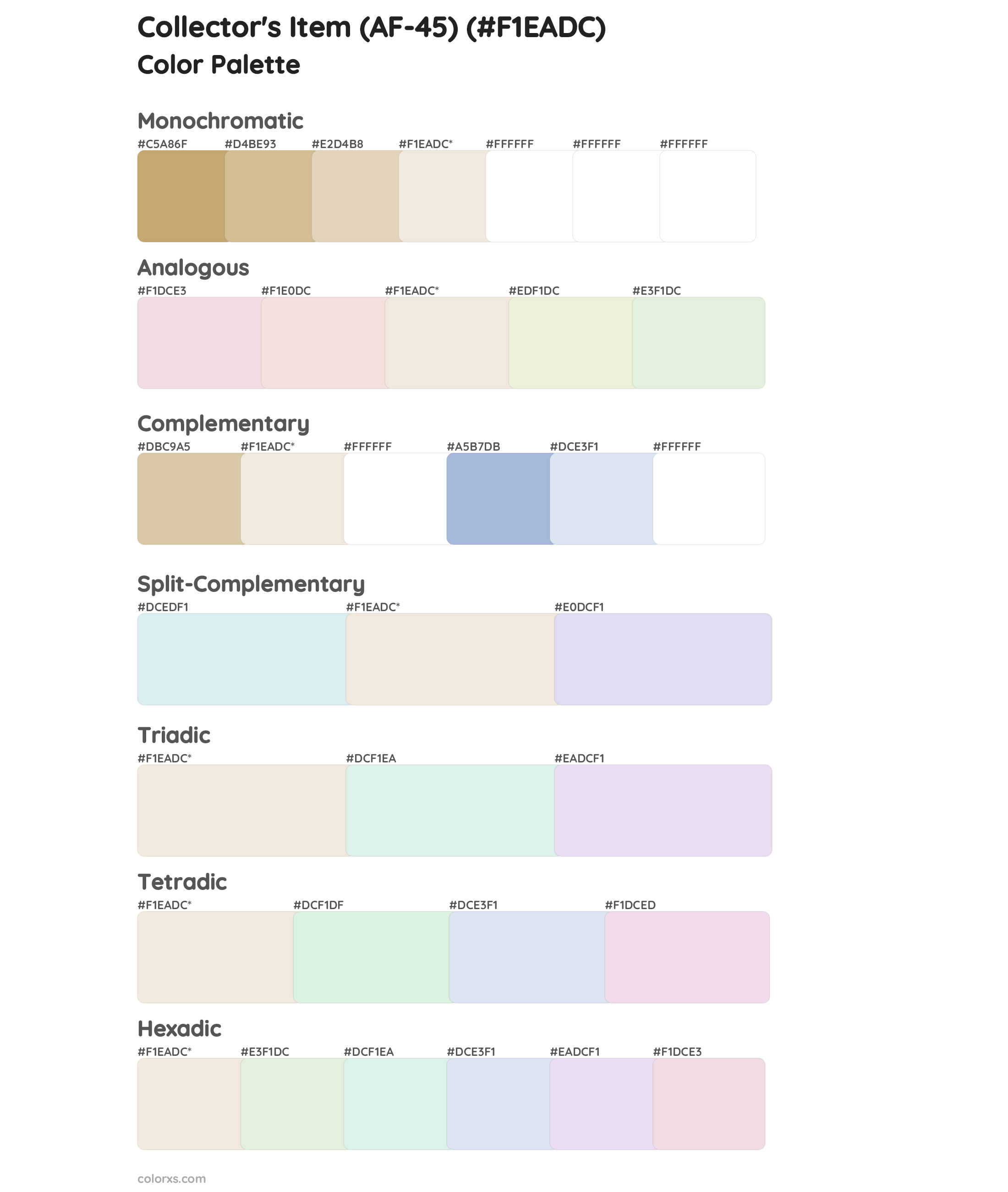 Collector's Item (AF-45) Color Scheme Palettes