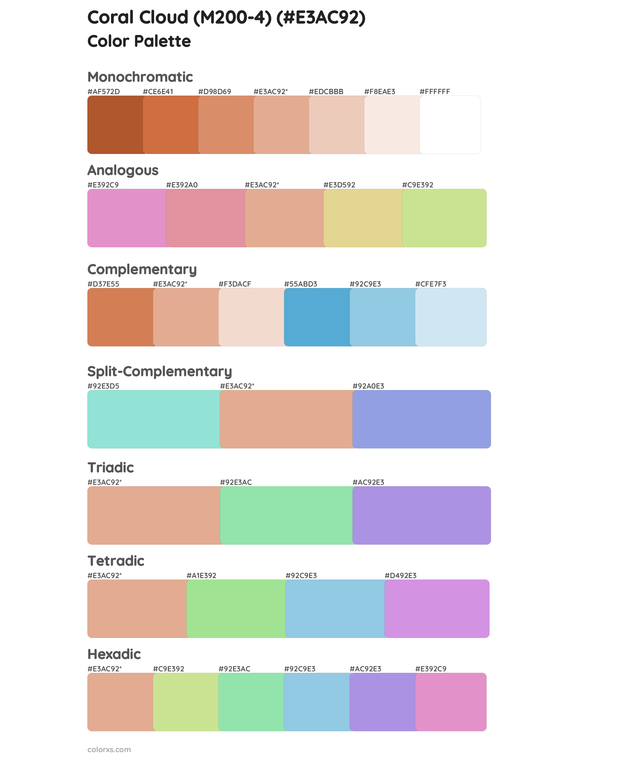 Coral Cloud (M200-4) Color Scheme Palettes