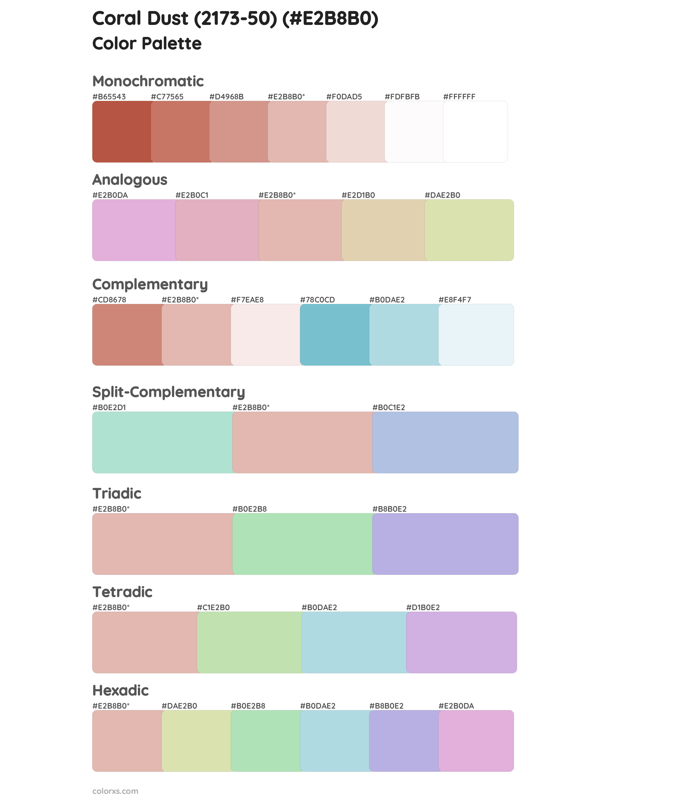 Coral Dust (2173-50) Color Scheme Palettes