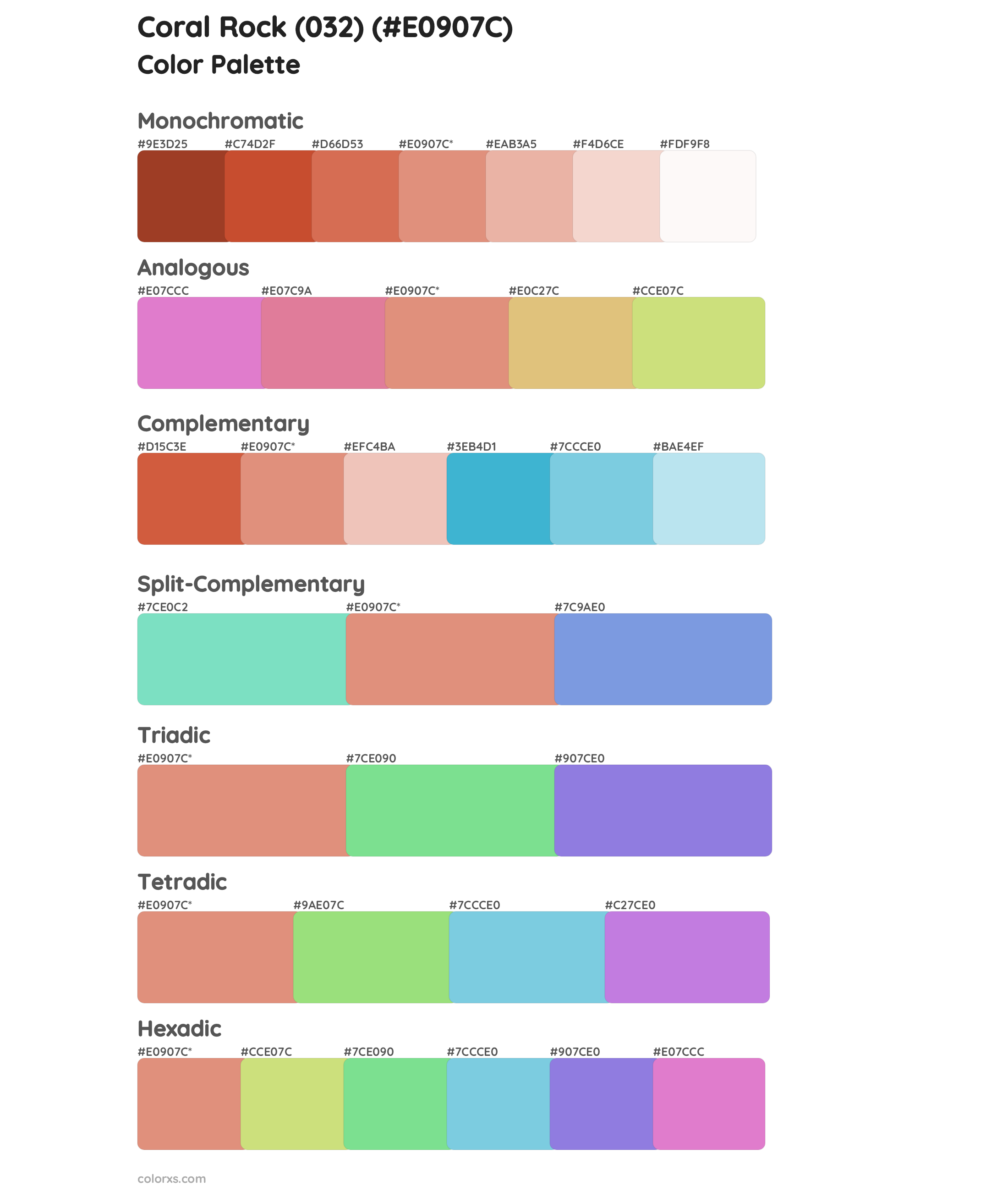 Coral Rock (032) Color Scheme Palettes