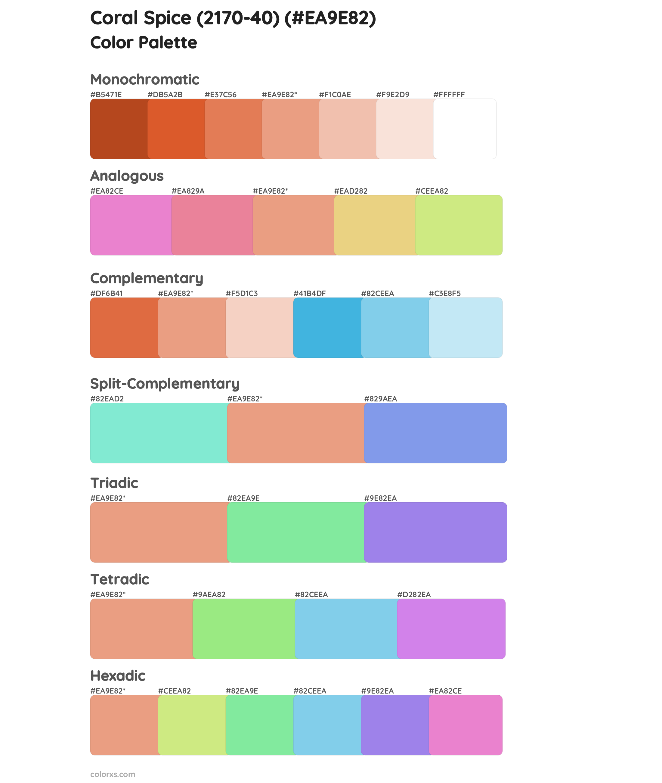 Coral Spice (2170-40) Color Scheme Palettes