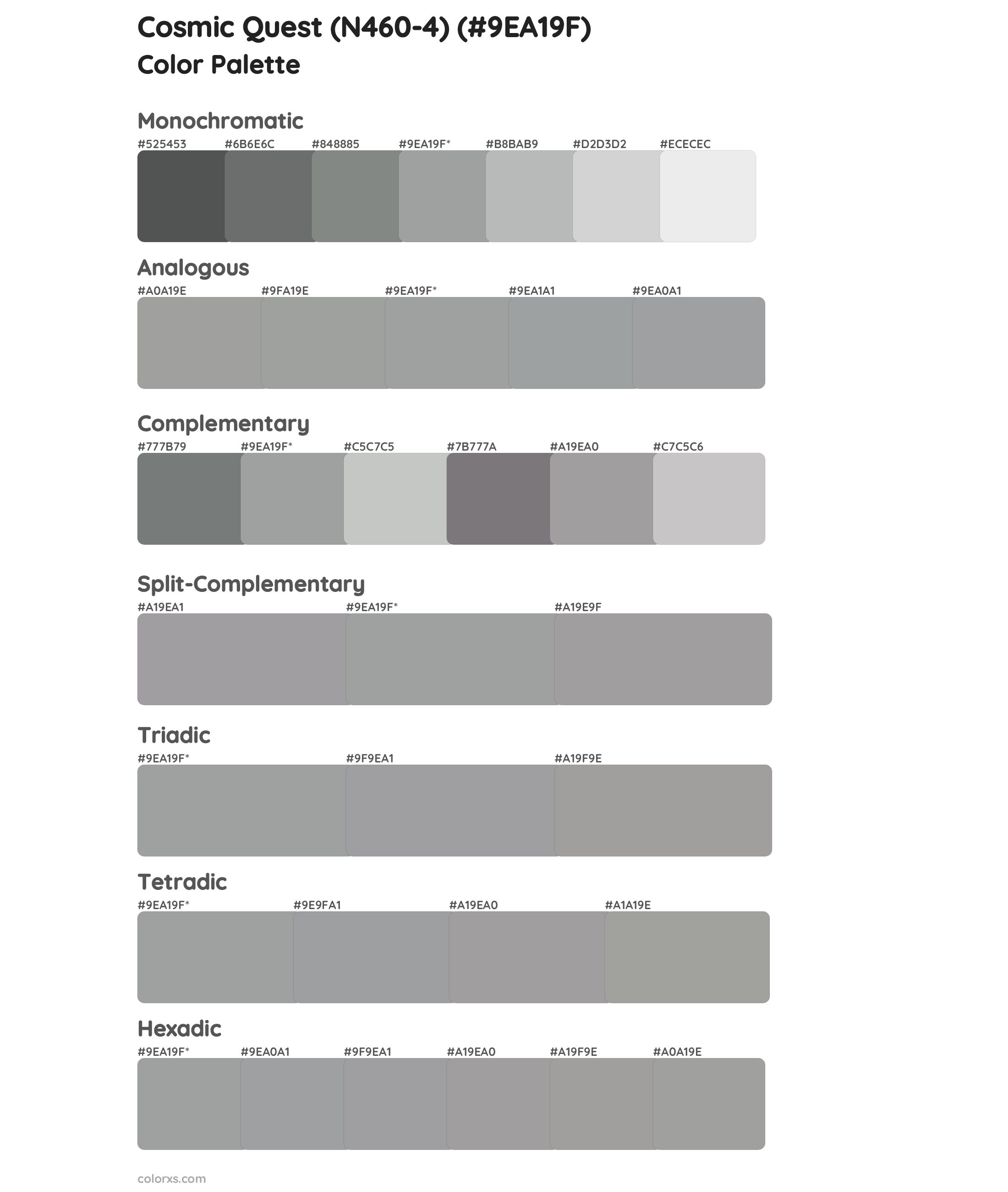 Cosmic Quest (N460-4) Color Scheme Palettes