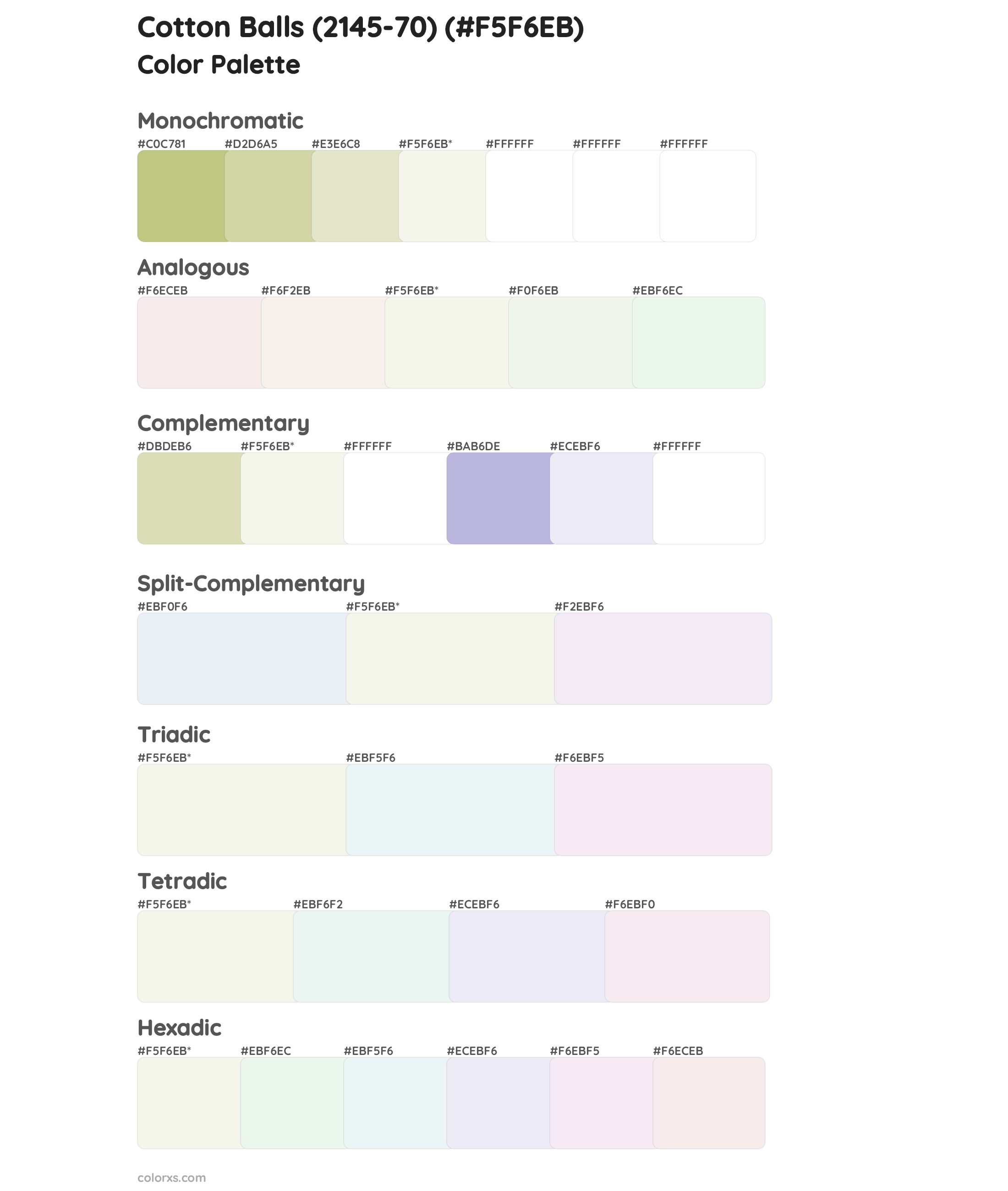 Cotton Balls (2145-70) Color Scheme Palettes