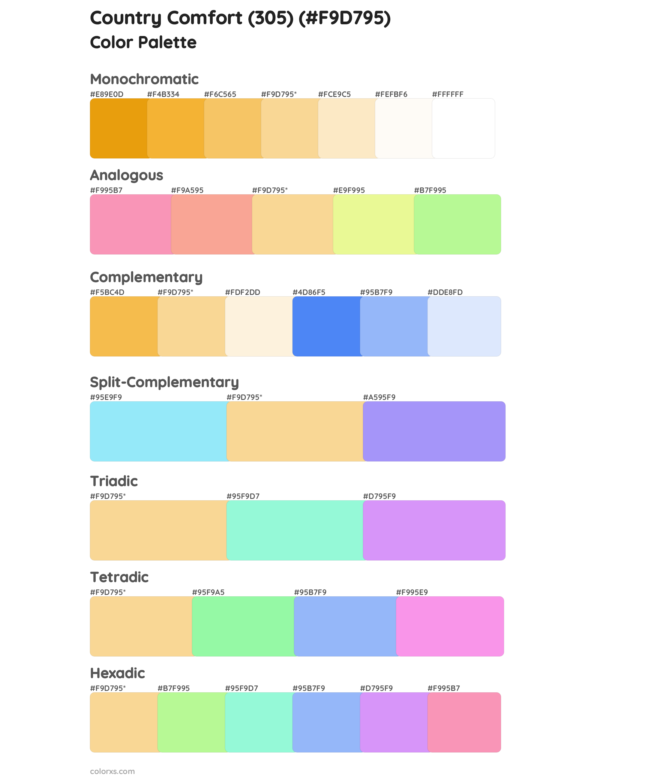 Country Comfort (305) Color Scheme Palettes