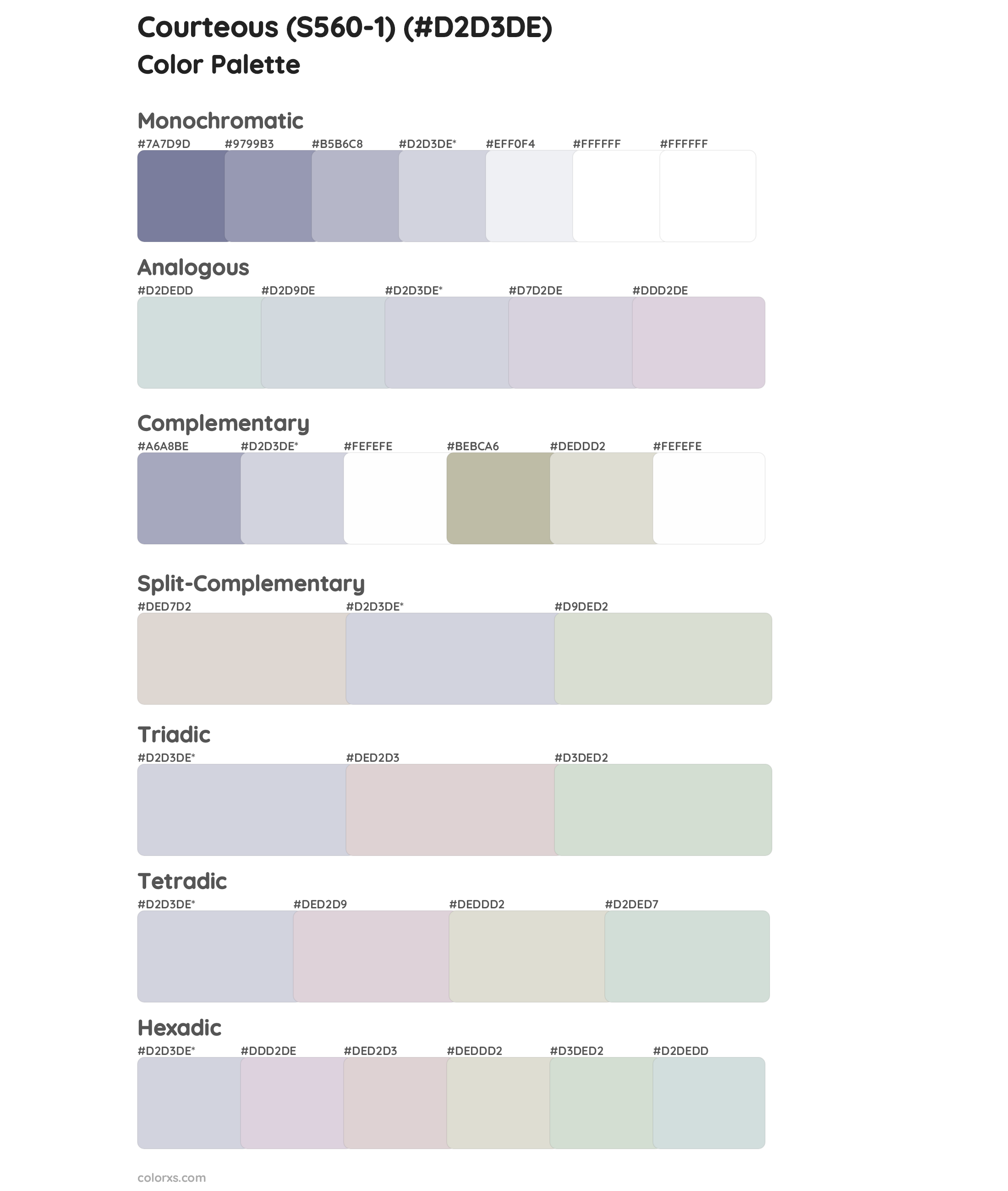 Courteous (S560-1) Color Scheme Palettes