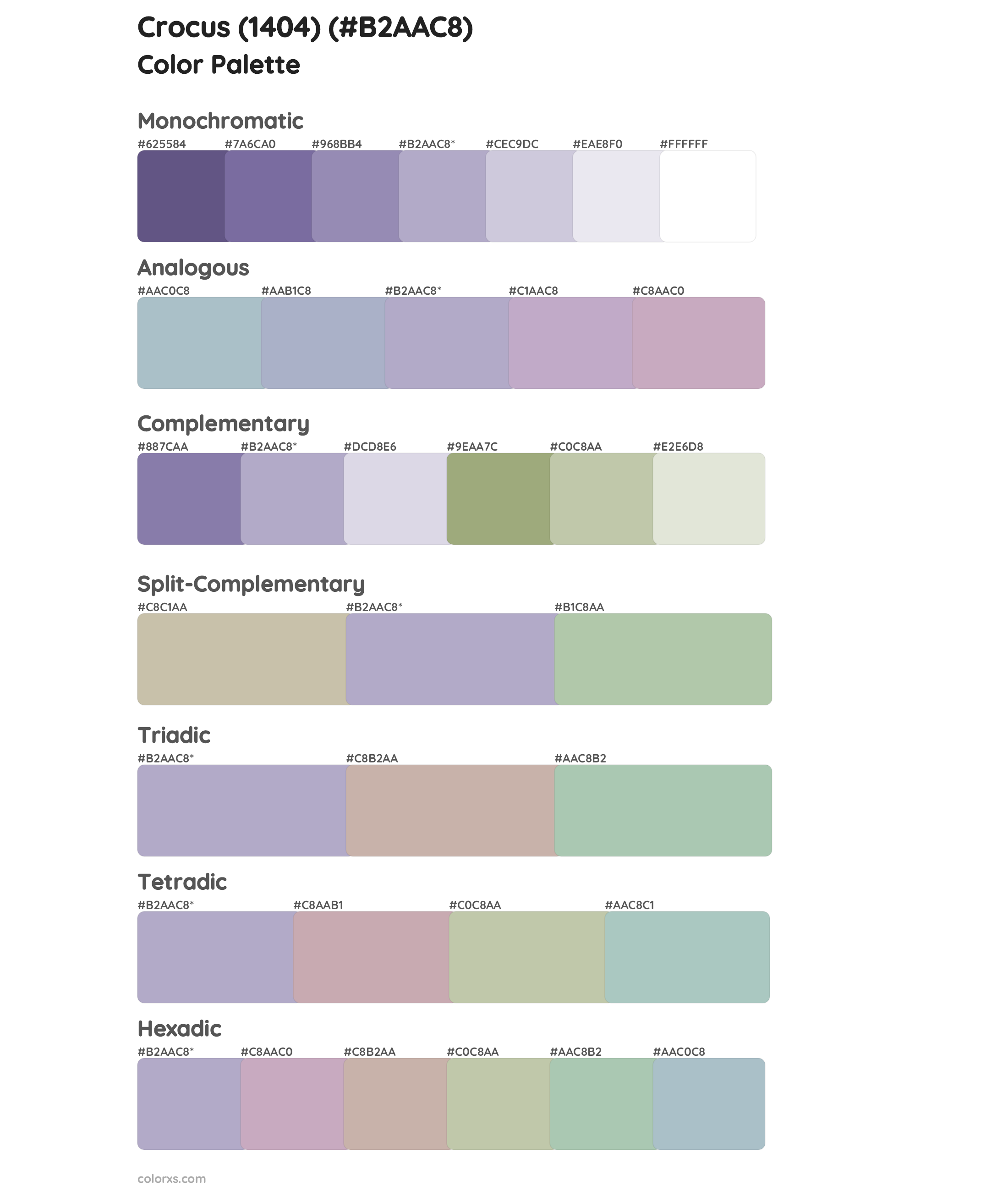 Crocus (1404) Color Scheme Palettes