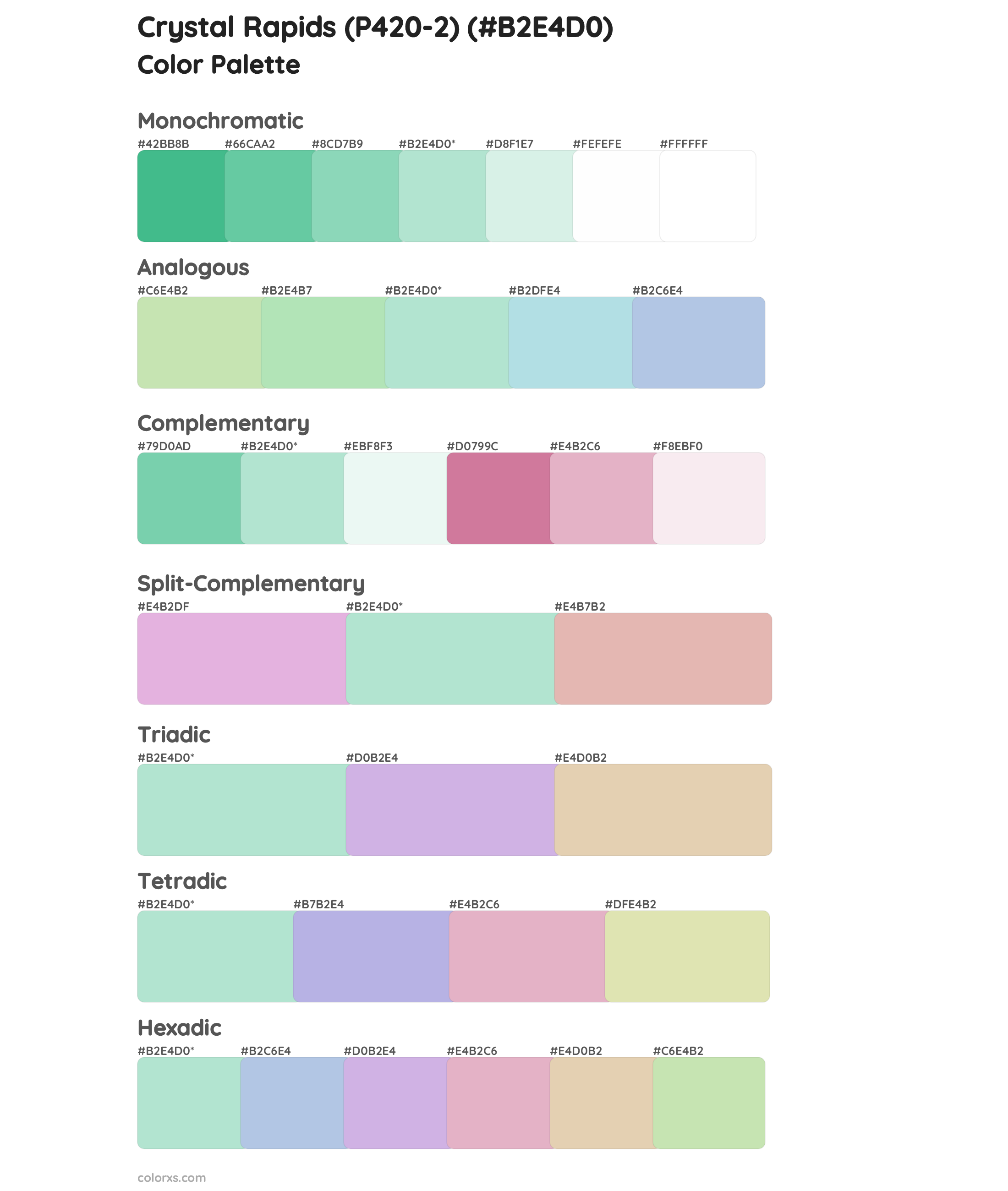 Crystal Rapids (P420-2) Color Scheme Palettes