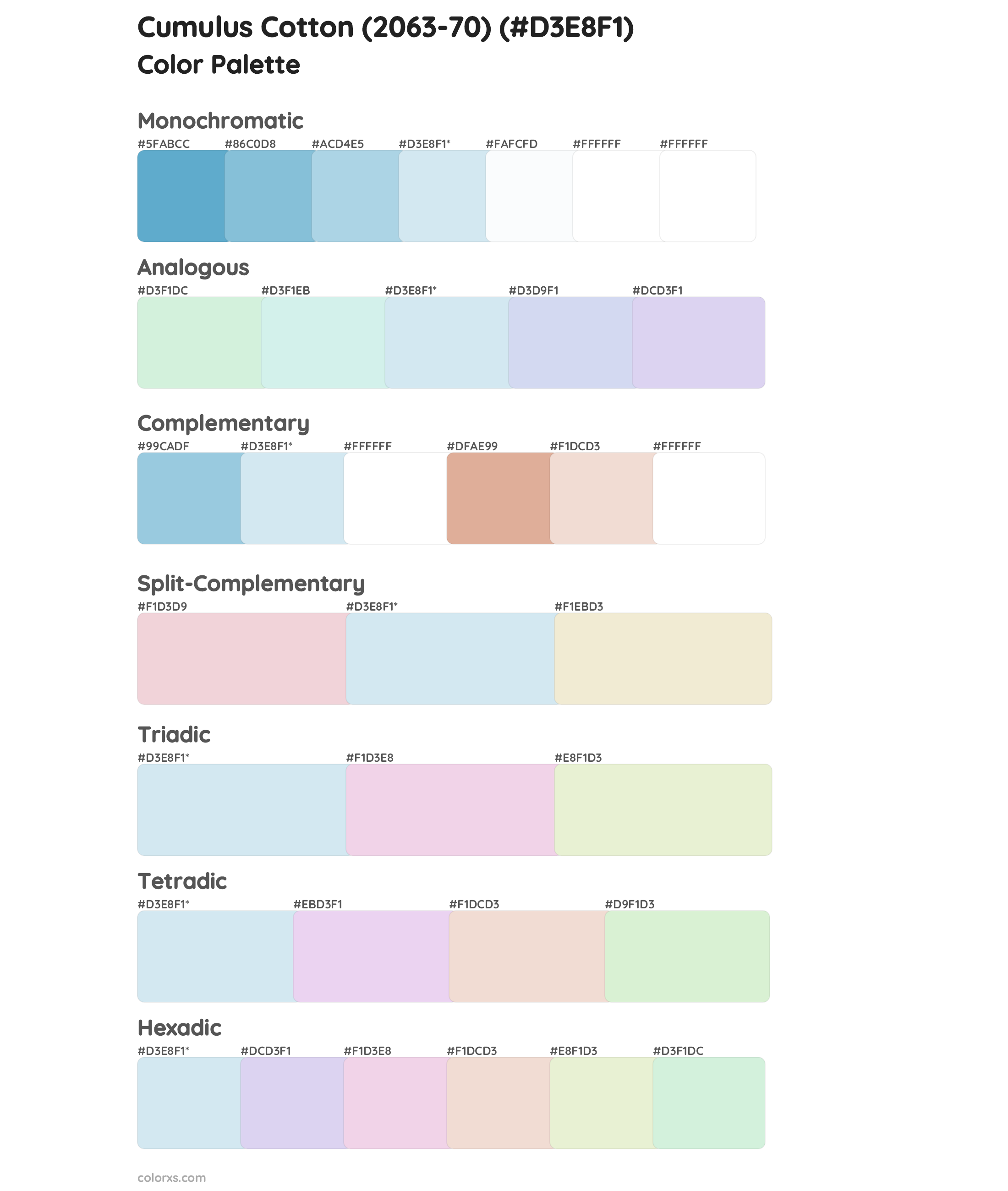 Cumulus Cotton (2063-70) Color Scheme Palettes