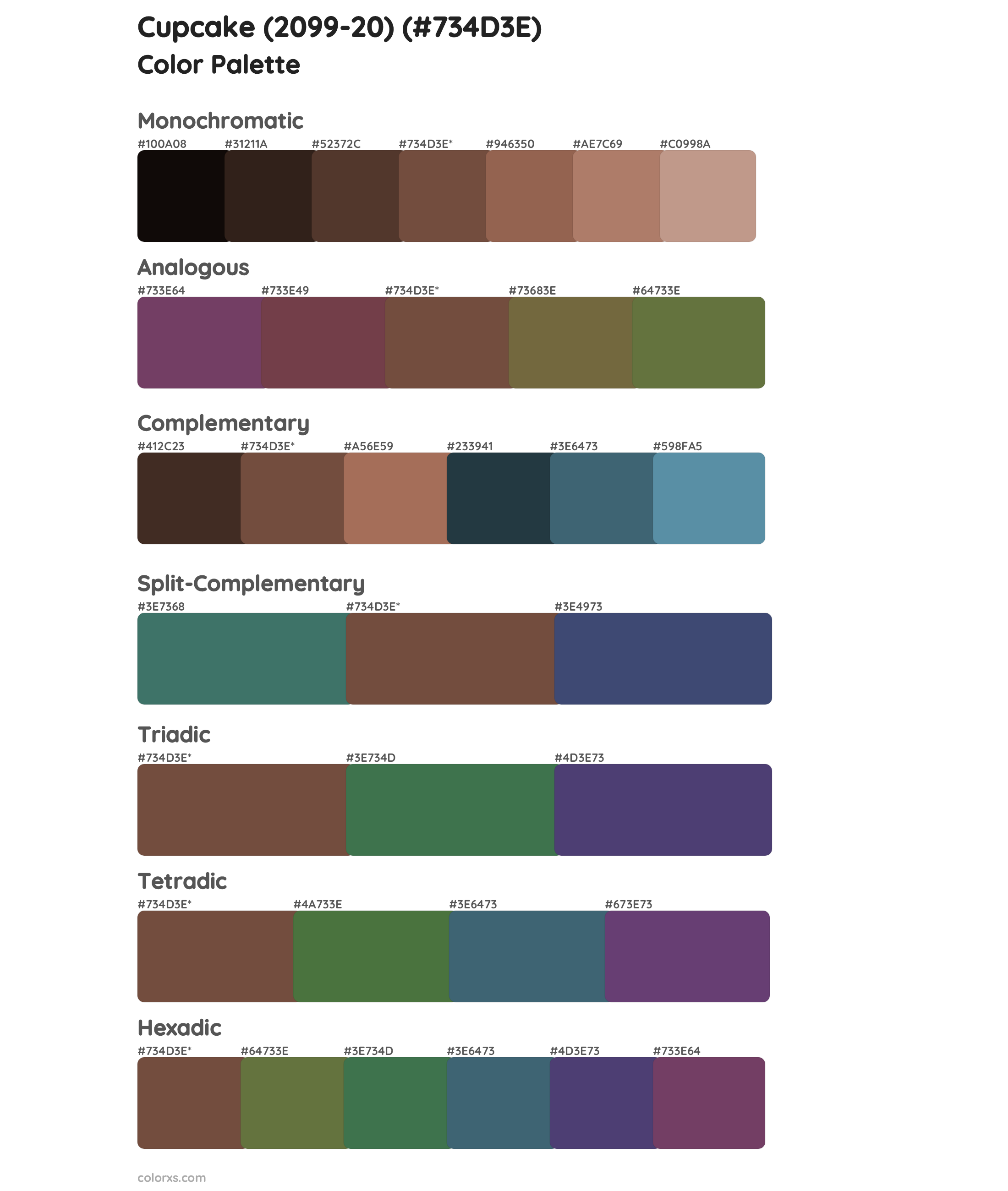 Cupcake (2099-20) Color Scheme Palettes