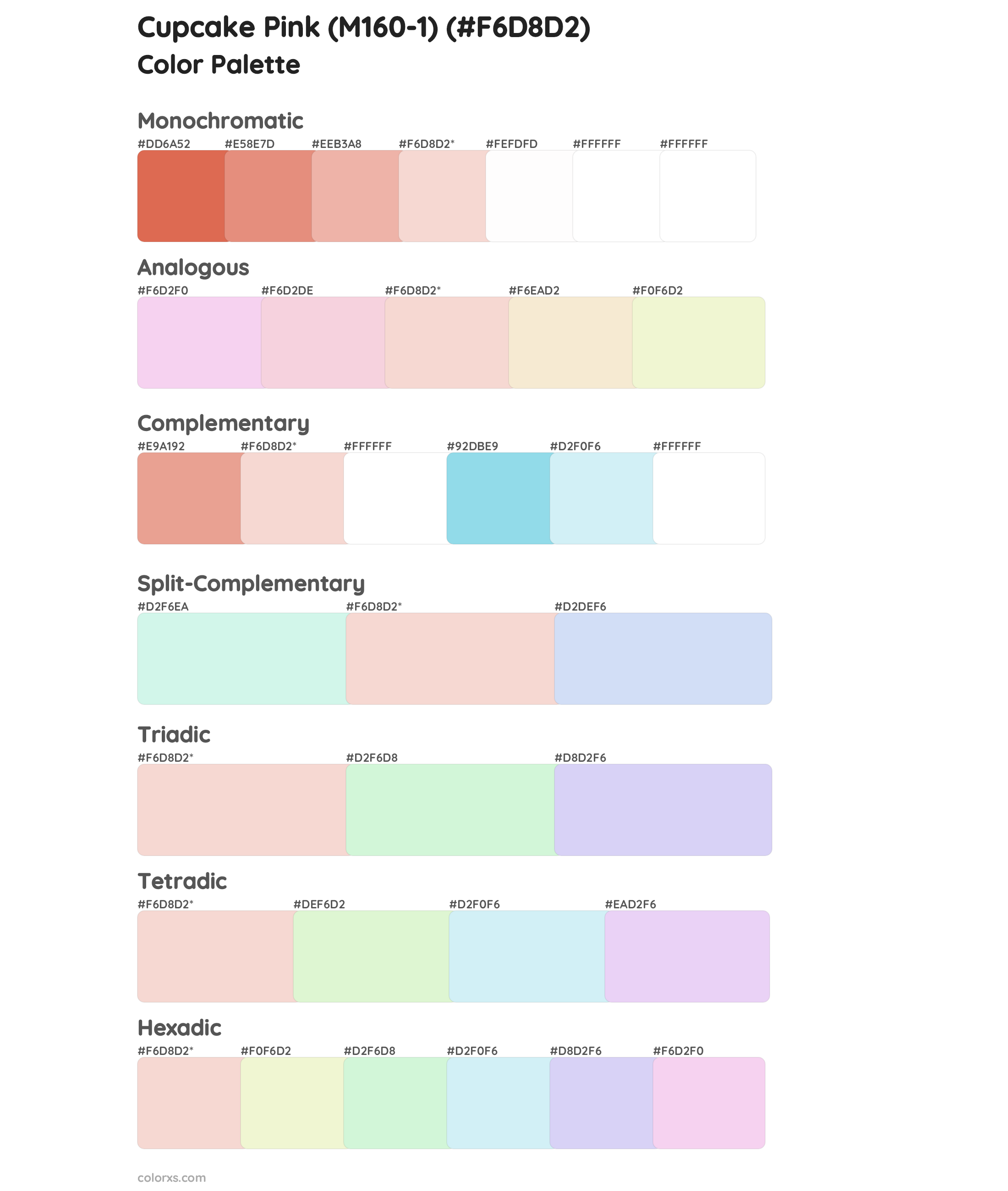 Cupcake Pink (M160-1) Color Scheme Palettes