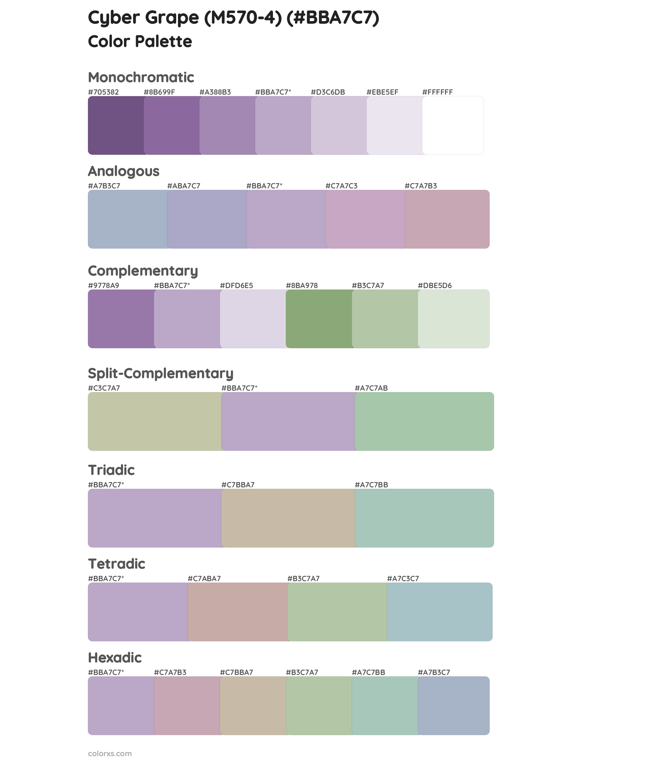 Cyber Grape (M570-4) Color Scheme Palettes