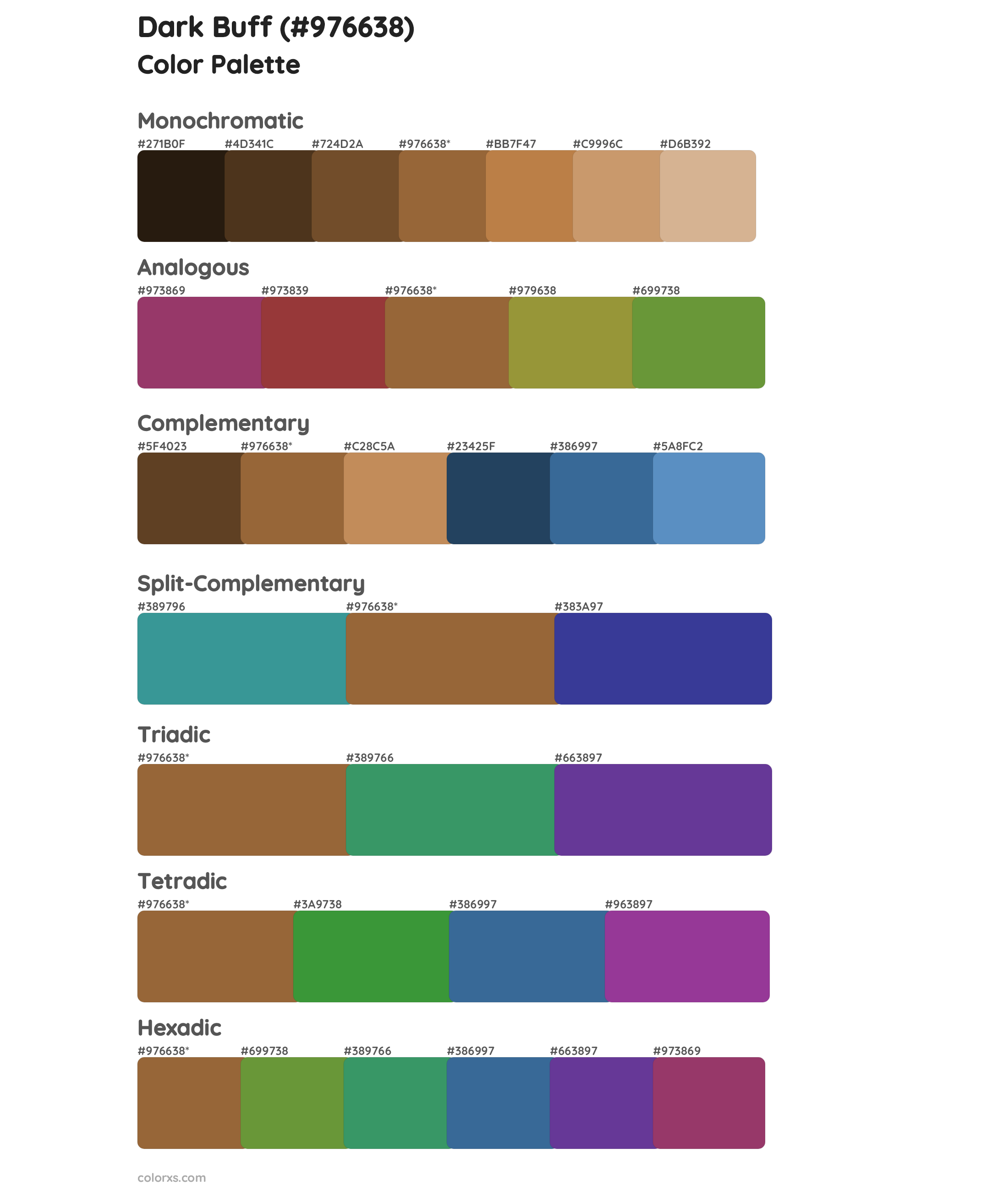 Dark Buff Color Scheme Palettes