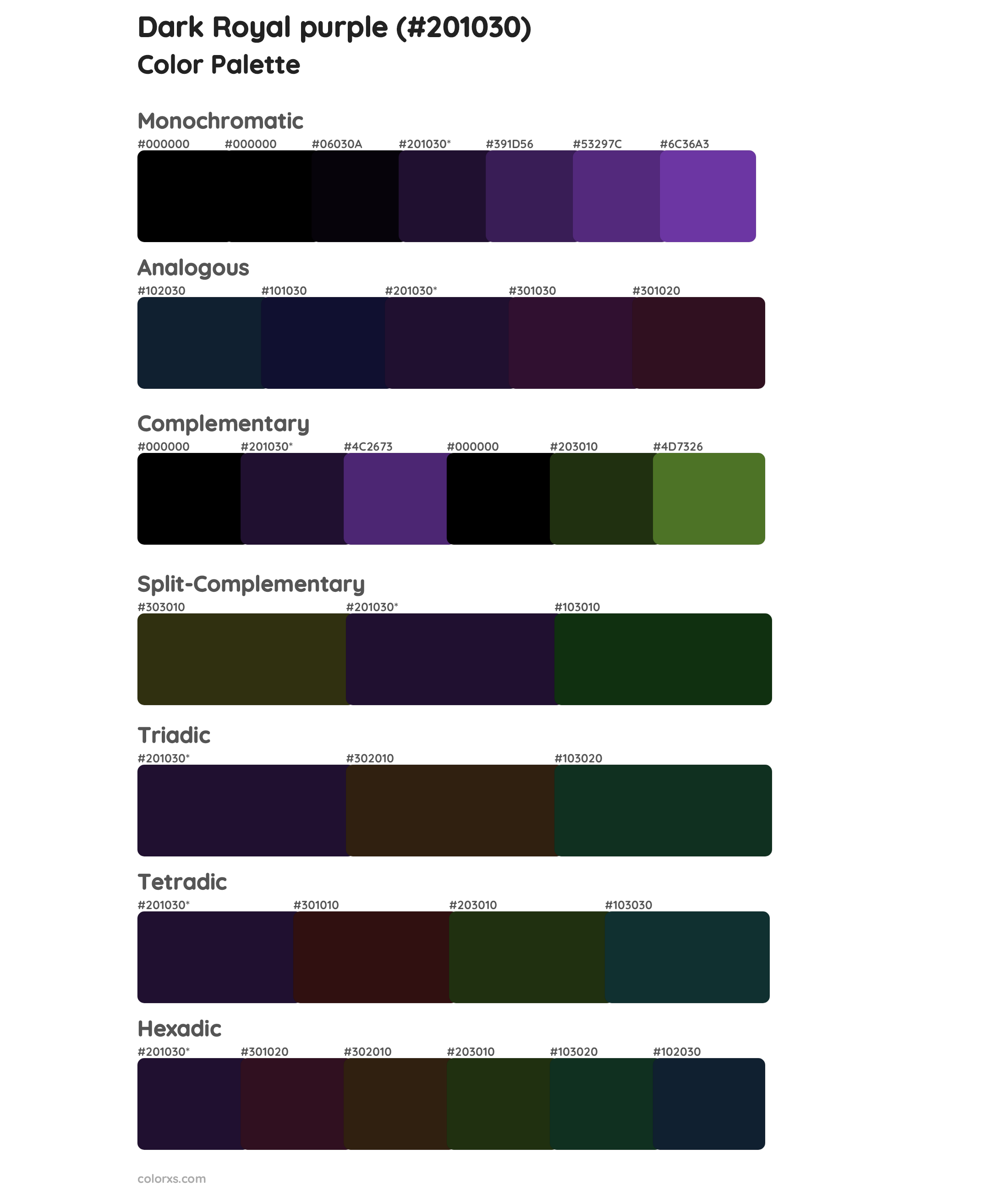 Dark Royal purple Color Scheme Palettes