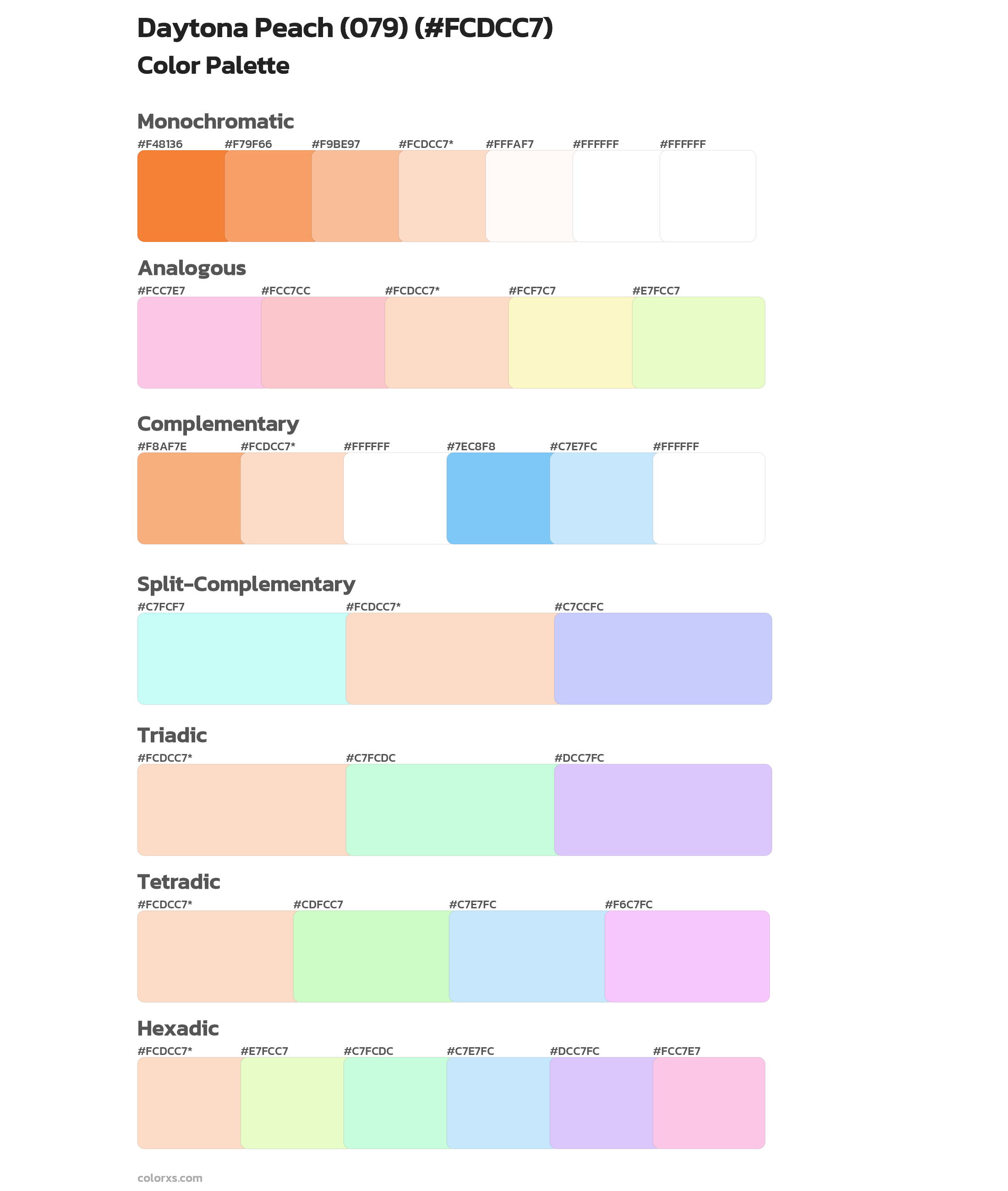 Daytona Peach (079) Color Scheme Palettes