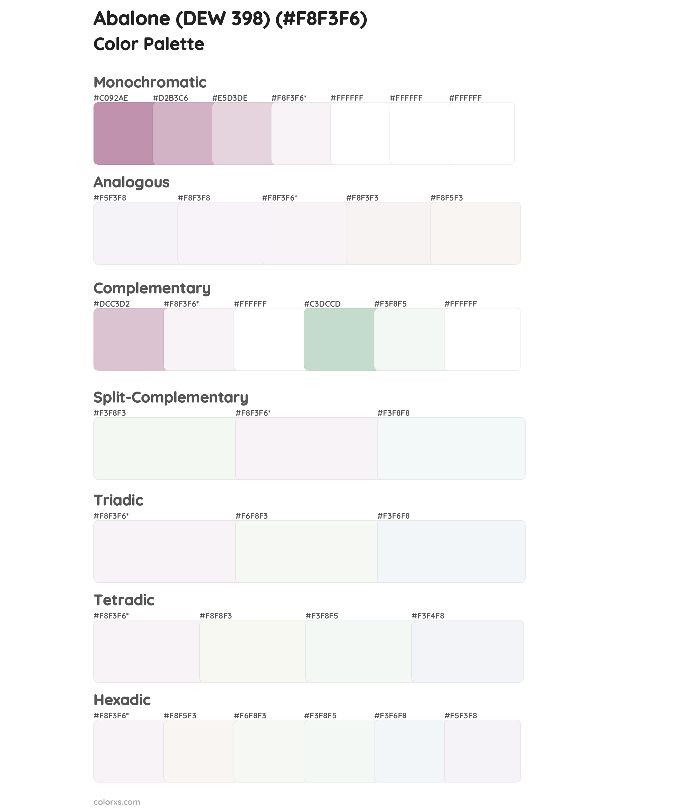 Abalone (DEW 398) Color Scheme Palettes