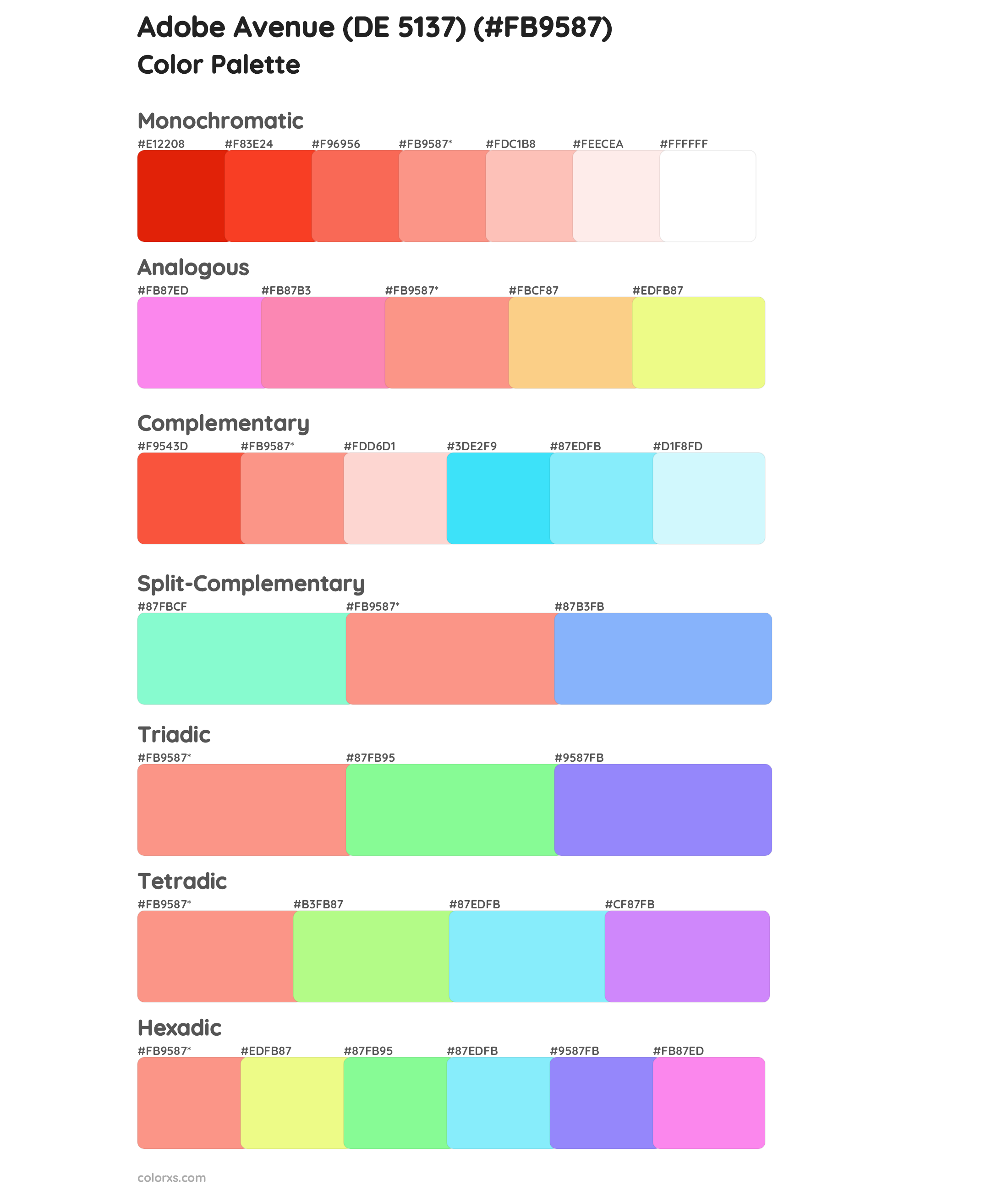 Adobe Avenue (DE 5137) Color Scheme Palettes