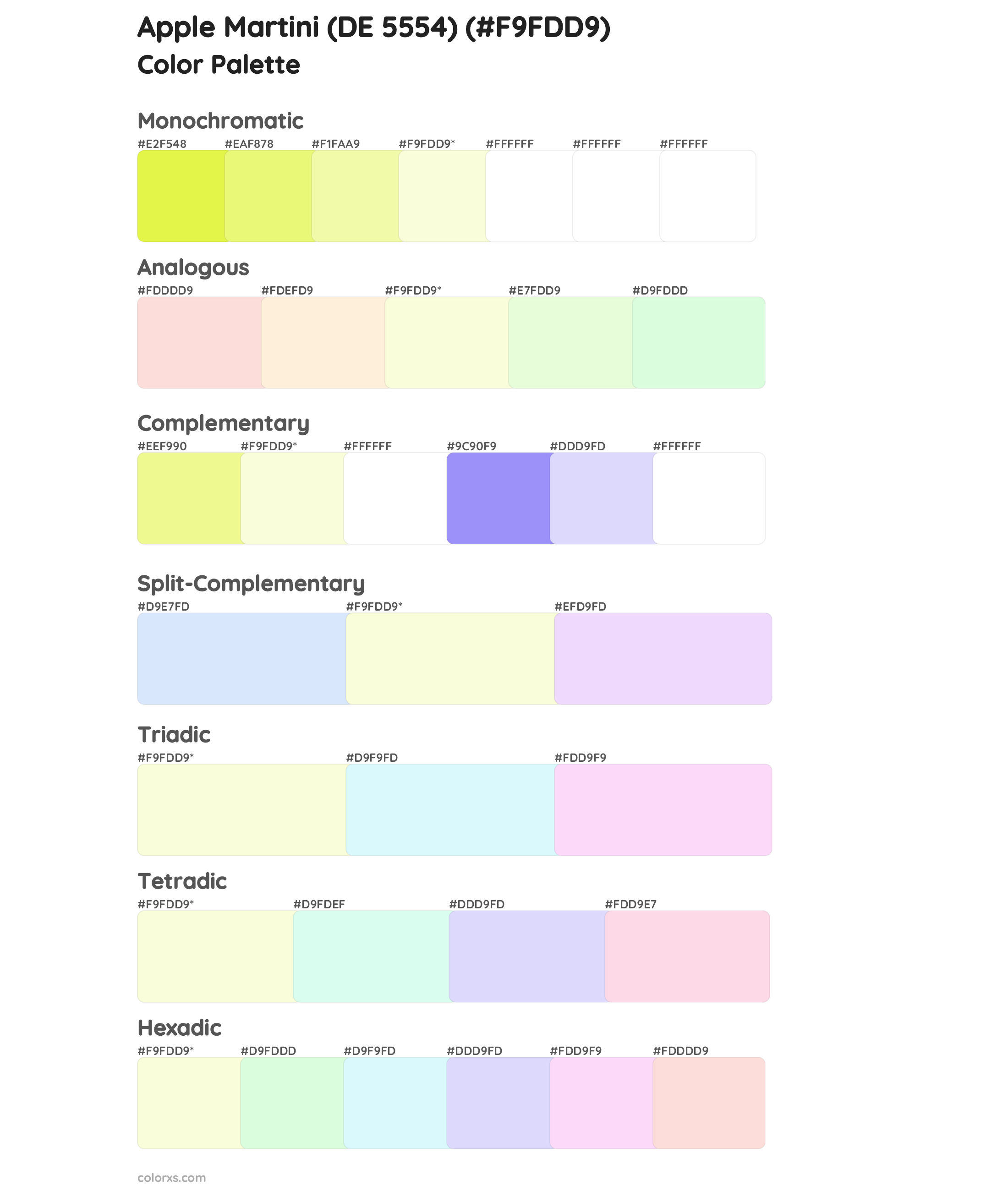 Apple Martini (DE 5554) Color Scheme Palettes