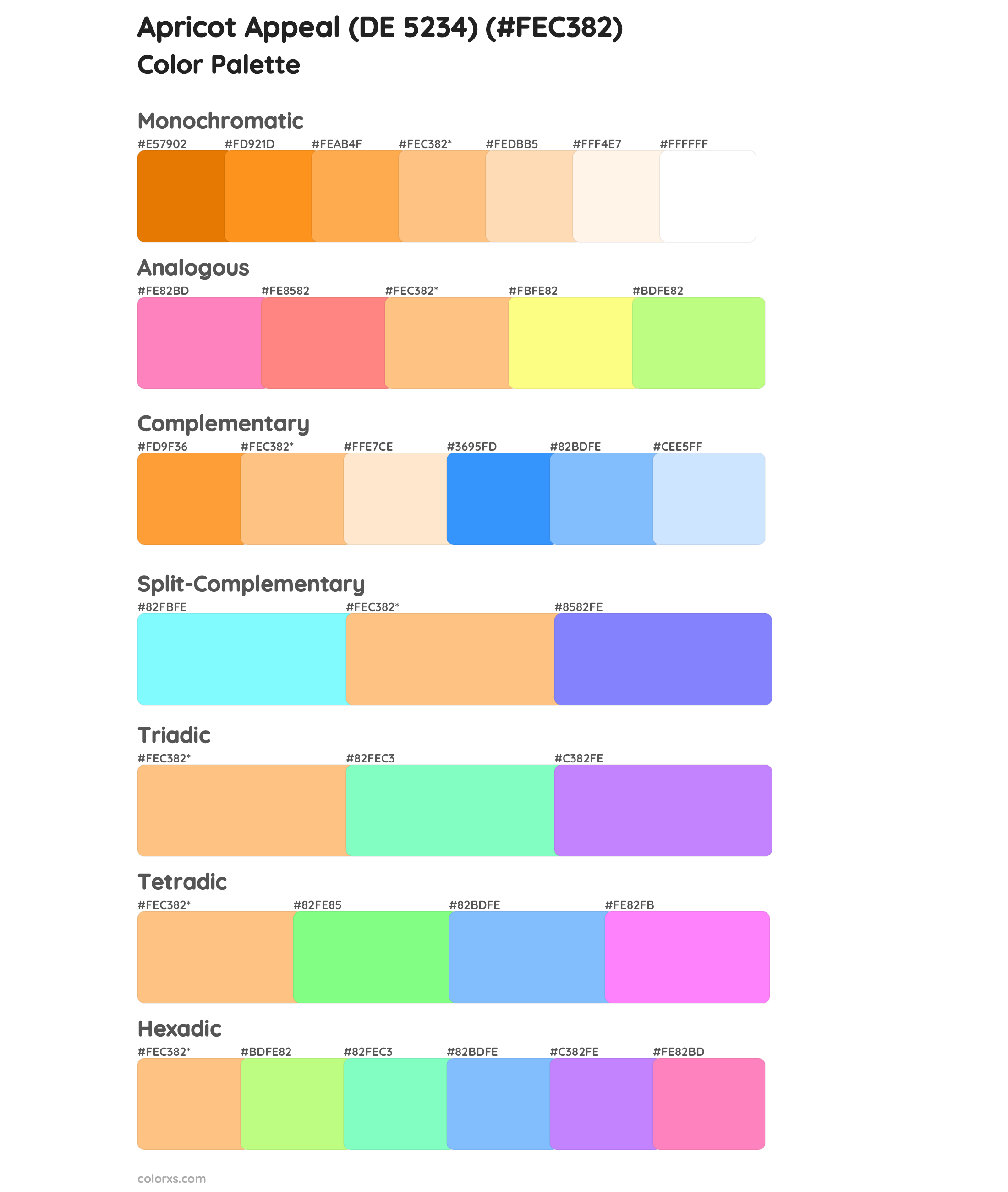 Apricot Appeal (DE 5234) Color Scheme Palettes