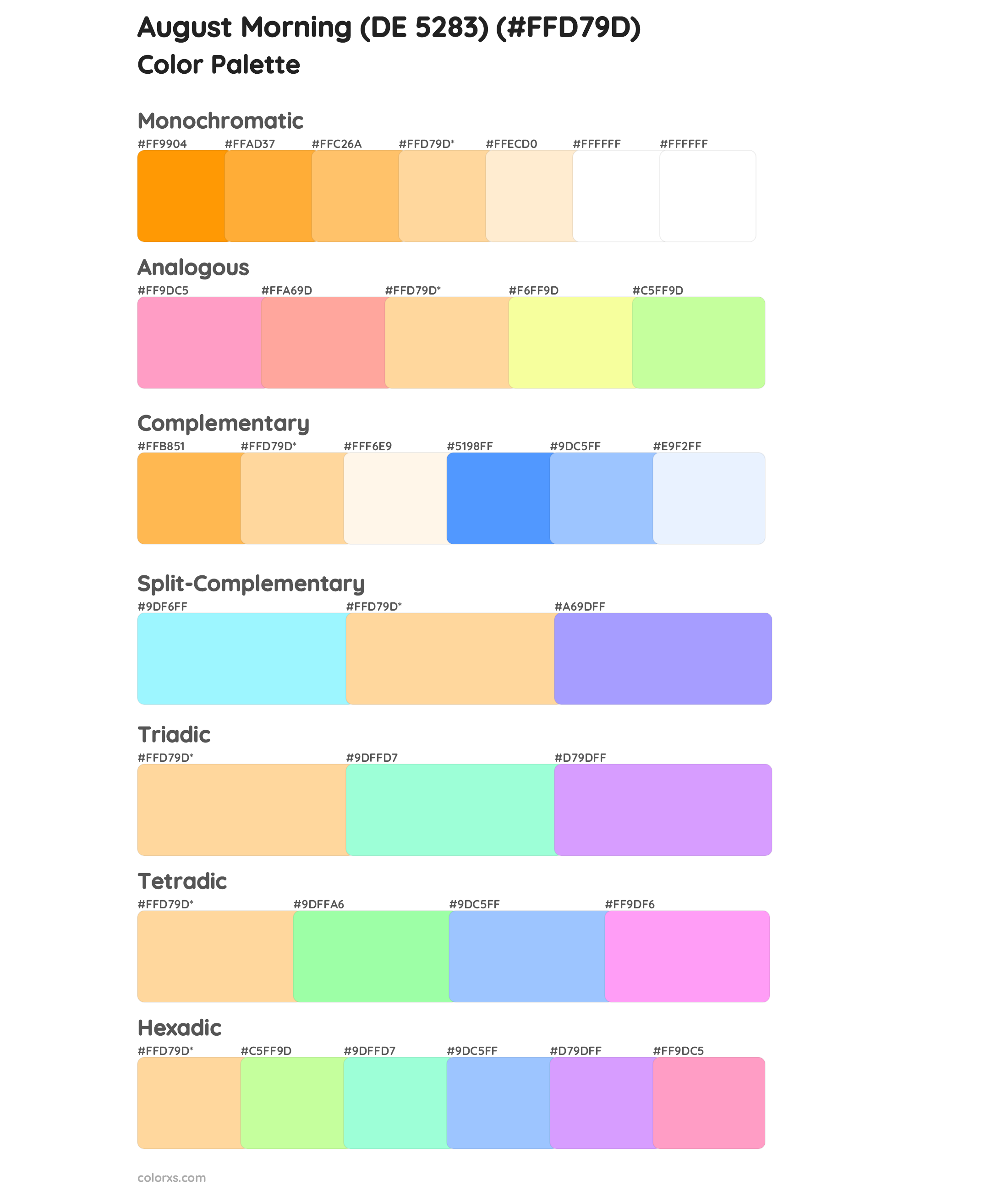 August Morning (DE 5283) Color Scheme Palettes