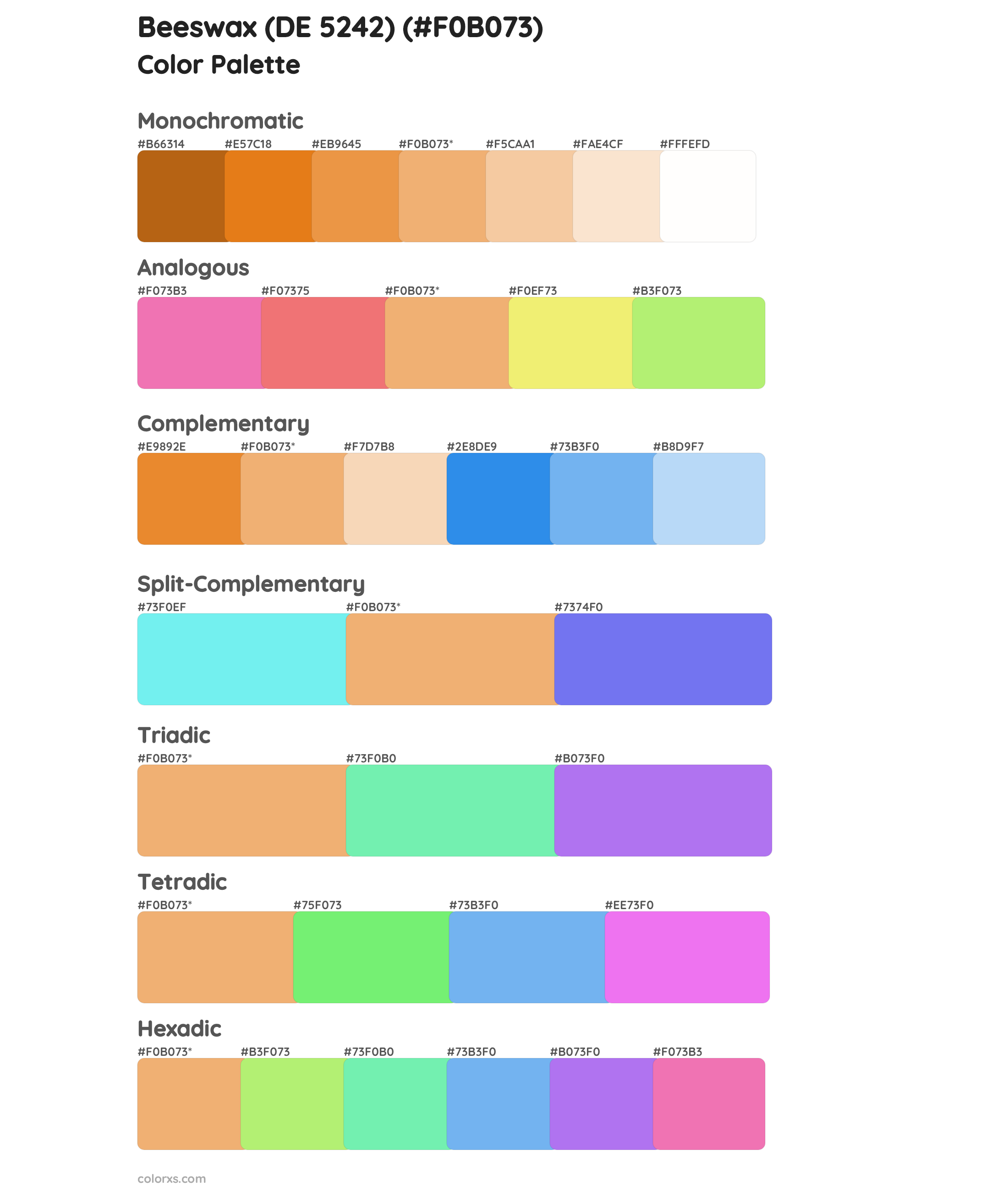 Beeswax (DE 5242) Color Scheme Palettes