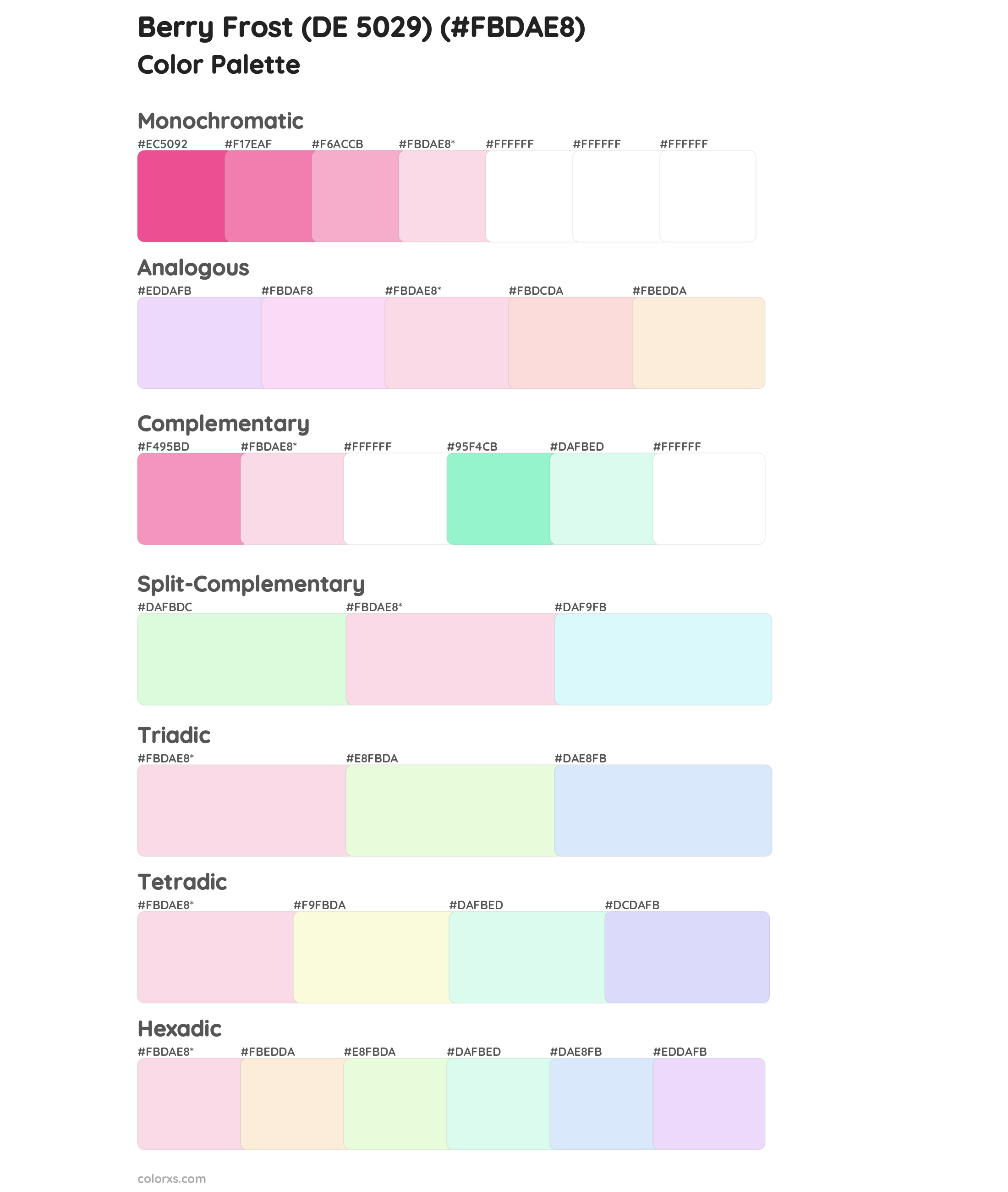 Berry Frost (DE 5029) Color Scheme Palettes