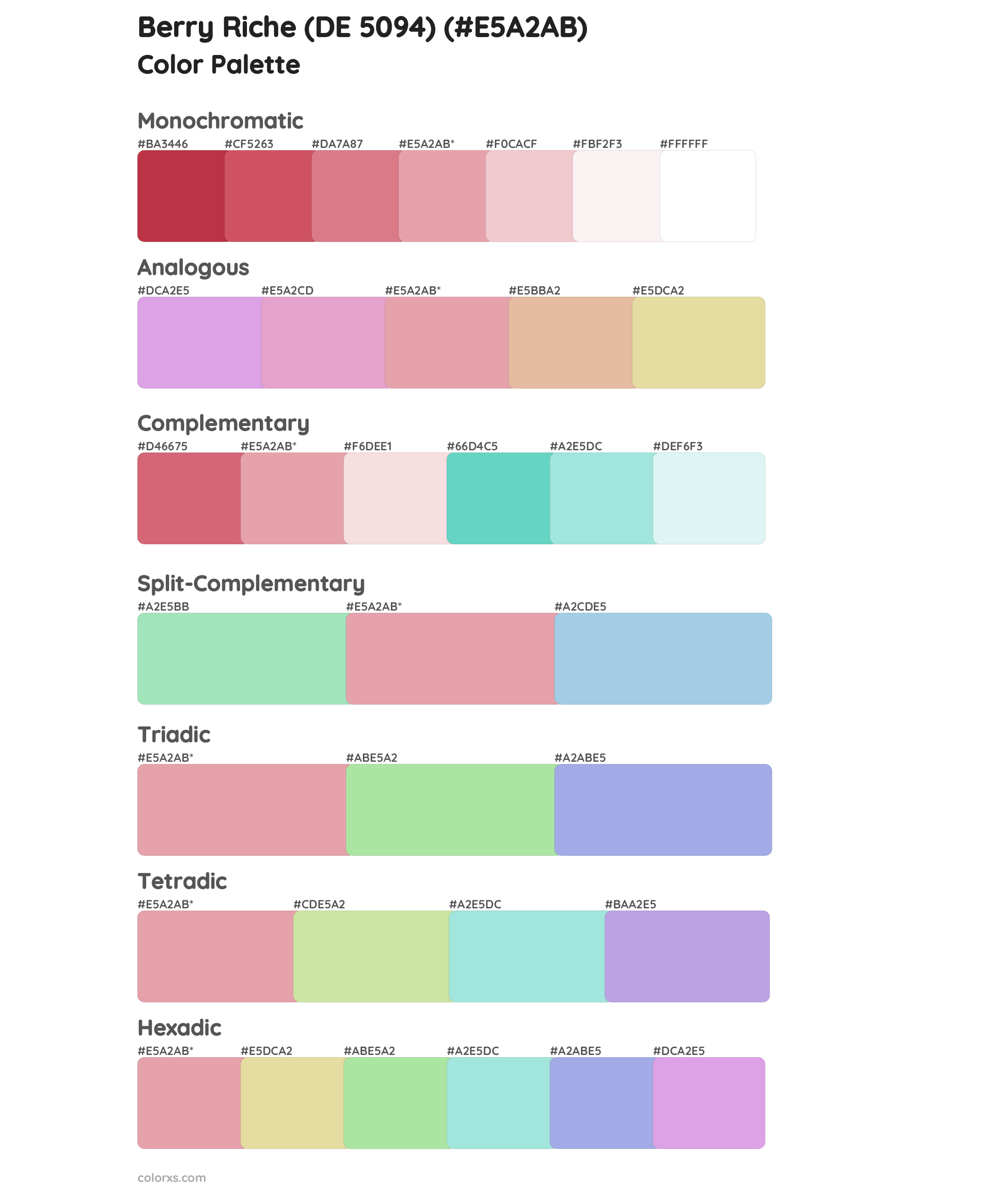 Berry Riche (DE 5094) Color Scheme Palettes