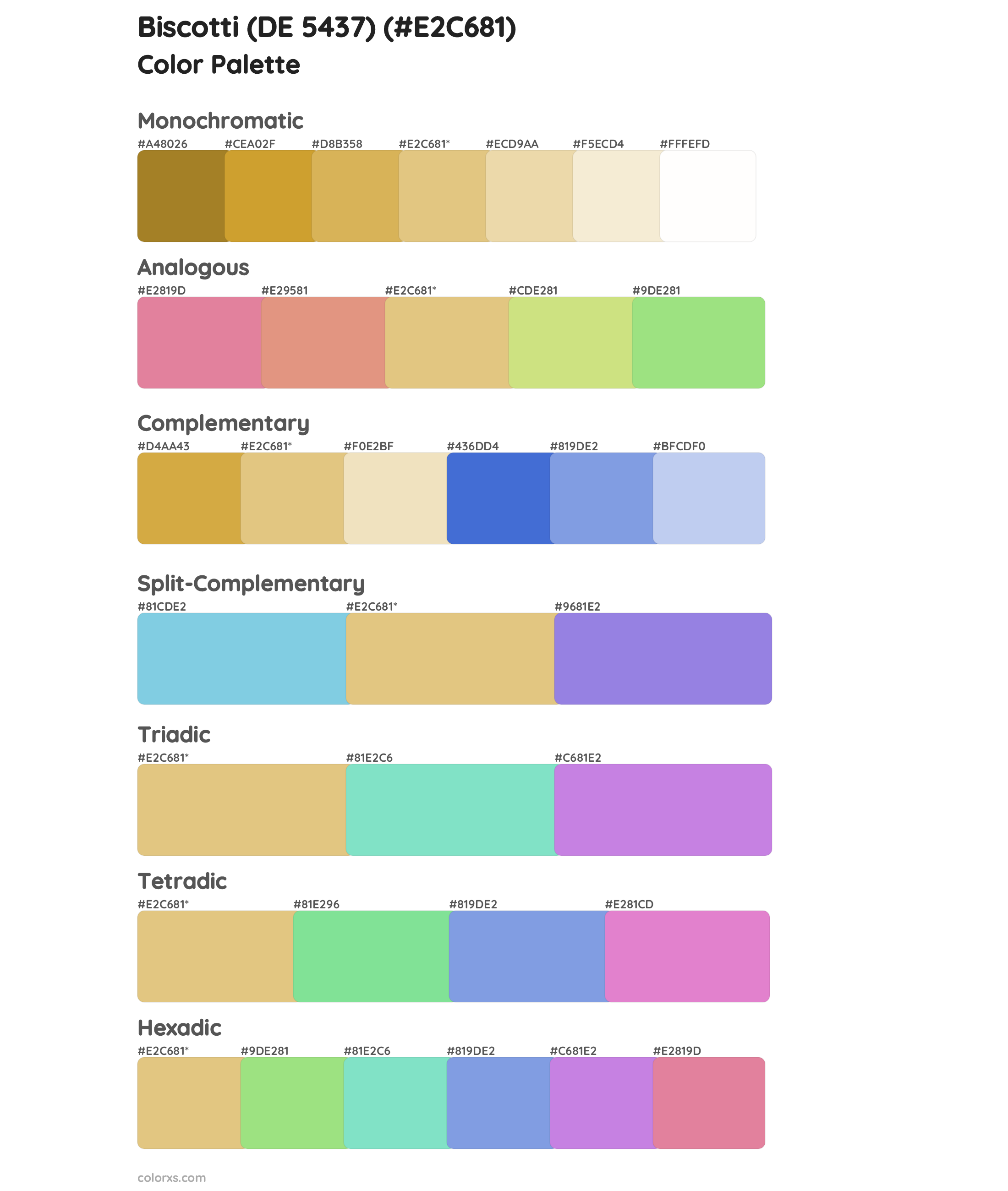 Biscotti (DE 5437) Color Scheme Palettes