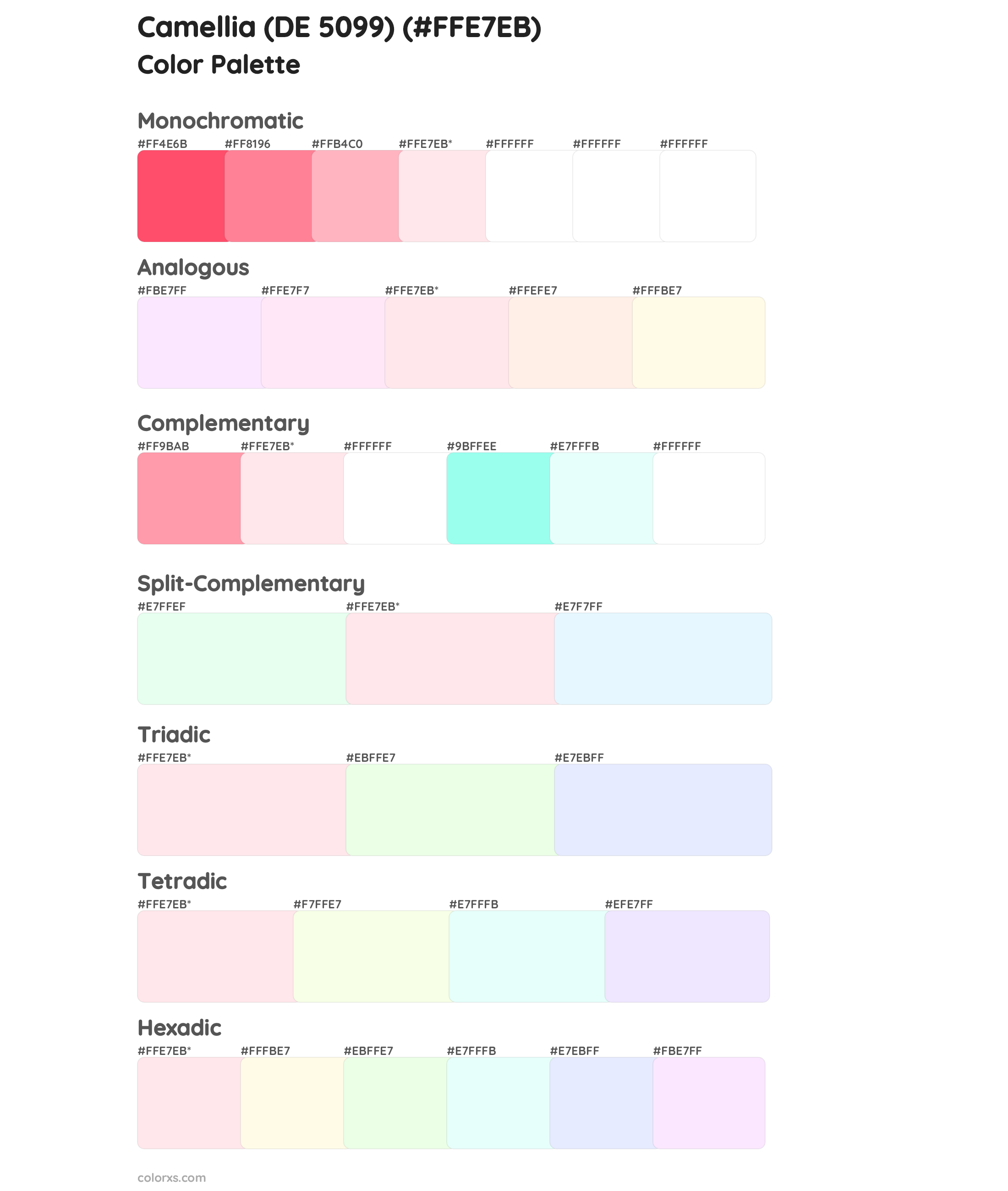 Camellia (DE 5099) Color Scheme Palettes