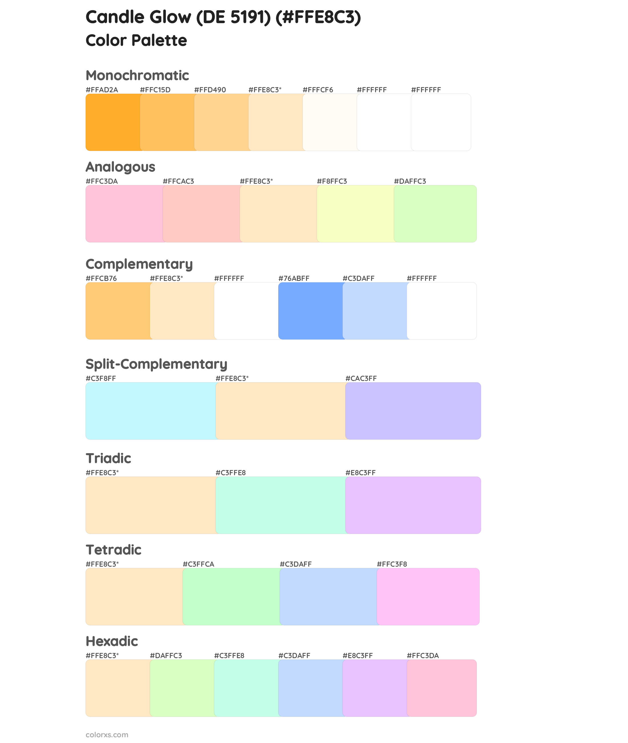 Candle Glow (DE 5191) Color Scheme Palettes