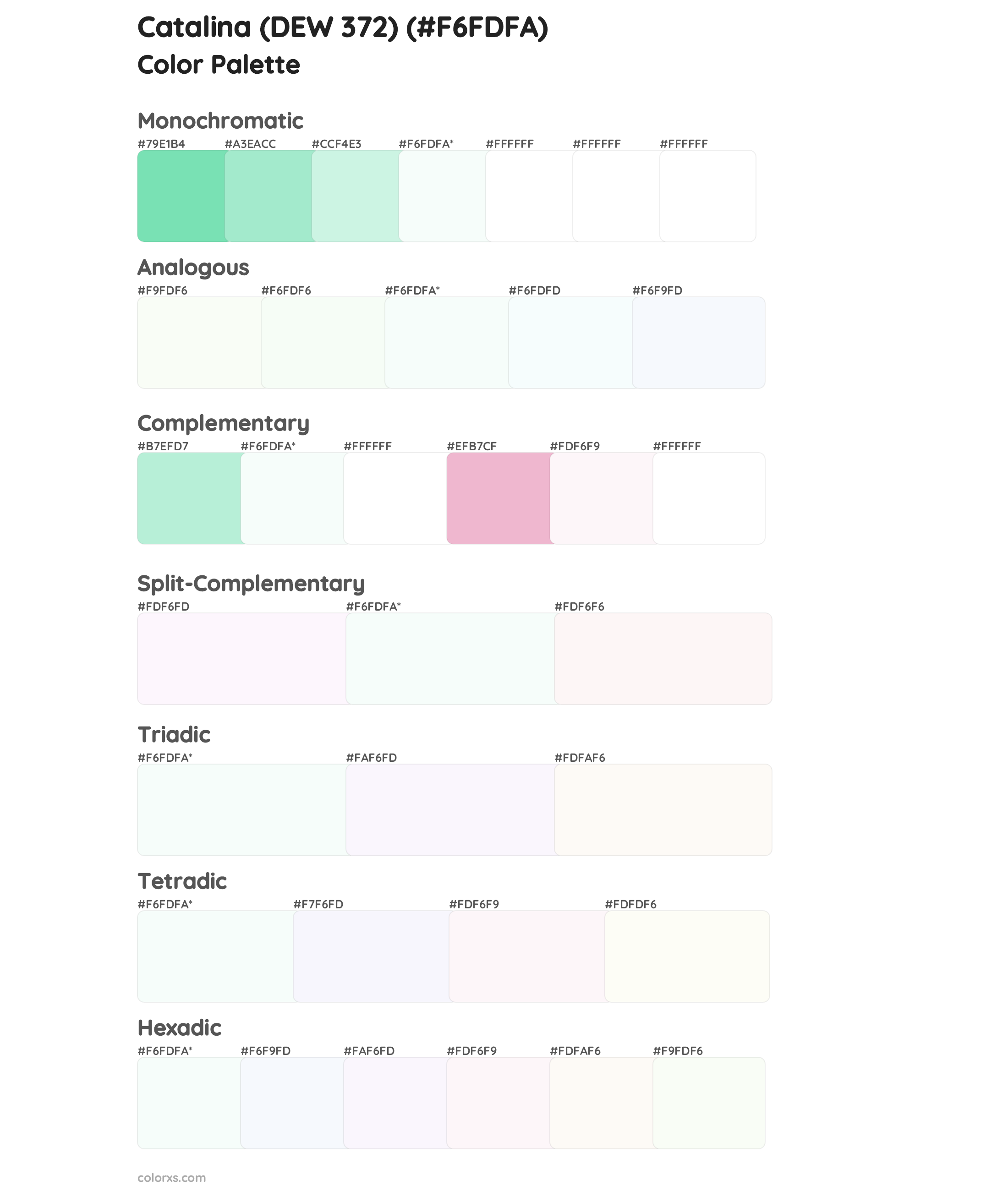 Catalina (DEW 372) Color Scheme Palettes