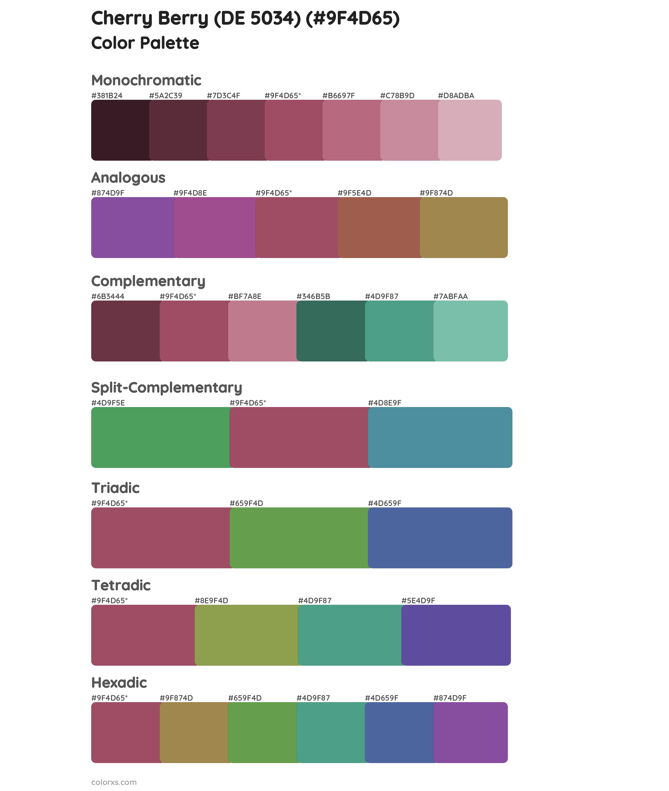 Cherry Berry (DE 5034) Color Scheme Palettes