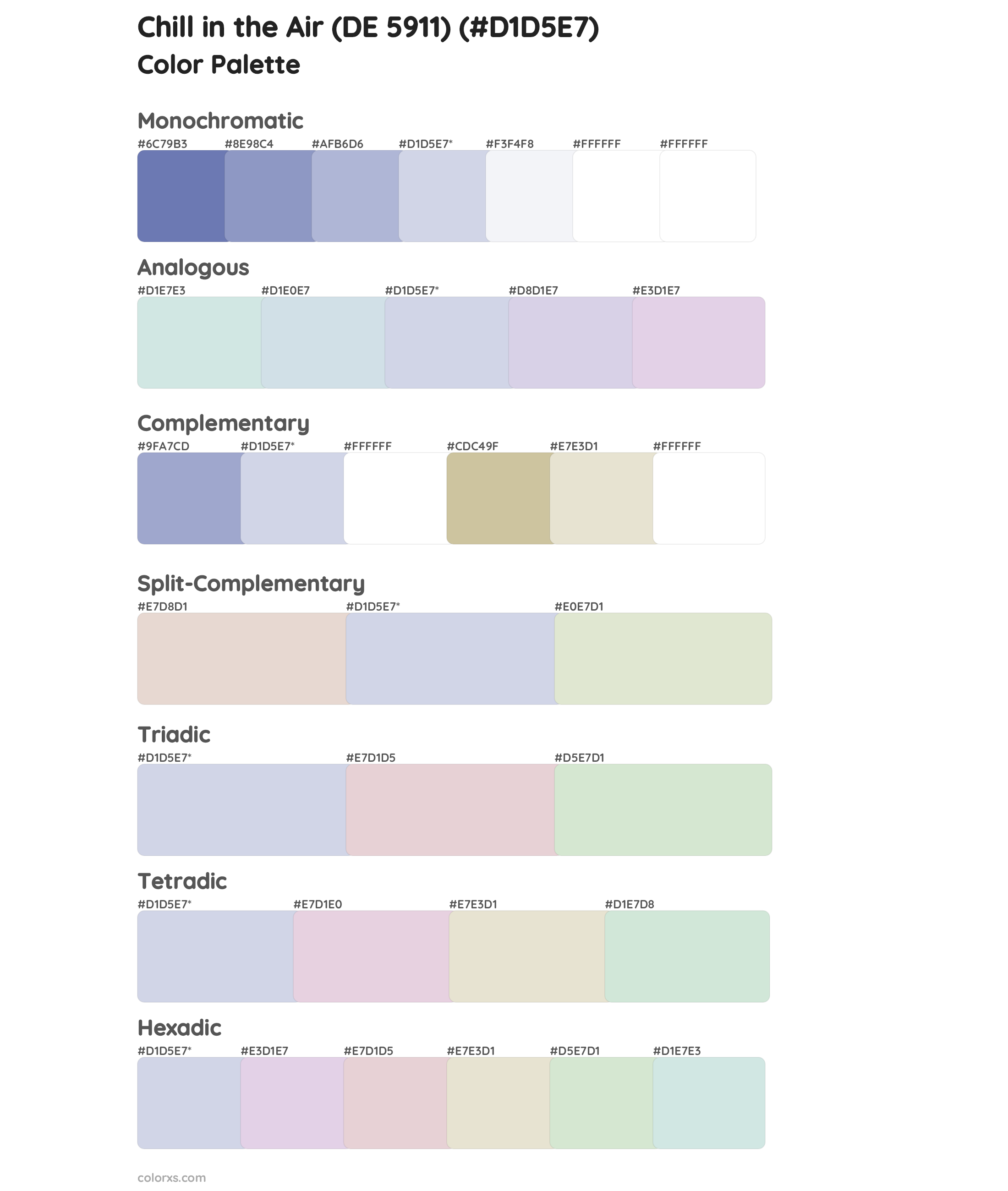 Chill in the Air (DE 5911) Color Scheme Palettes