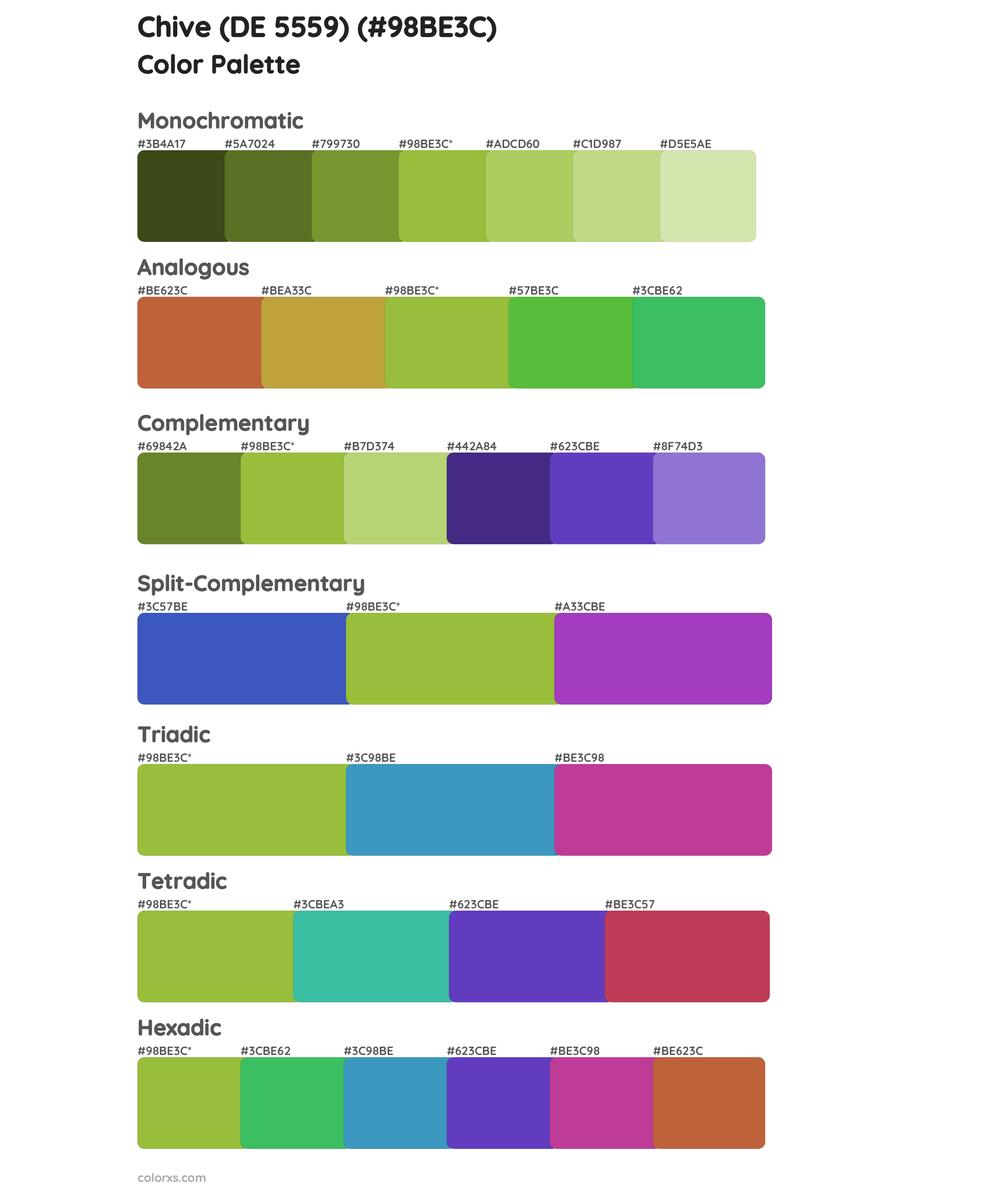 Chive (DE 5559) Color Scheme Palettes