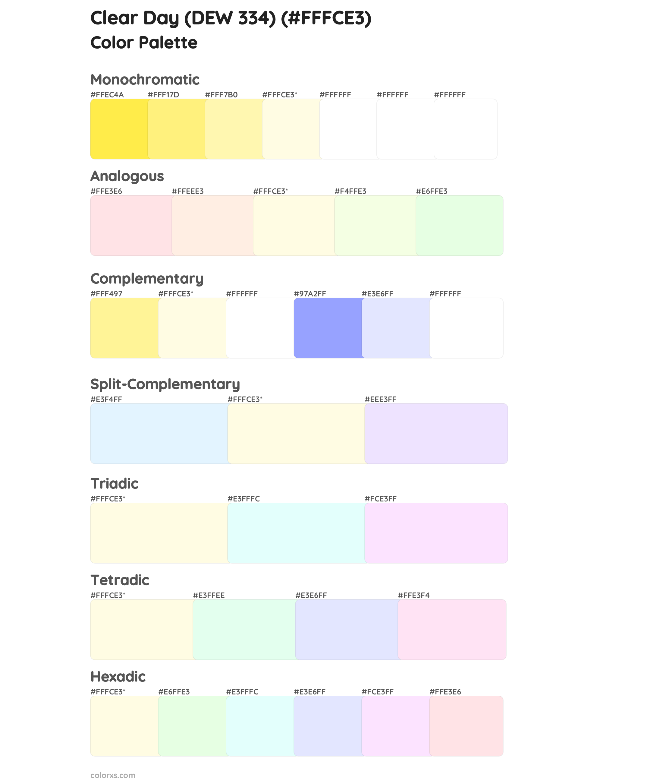 Clear Day (DEW 334) Color Scheme Palettes